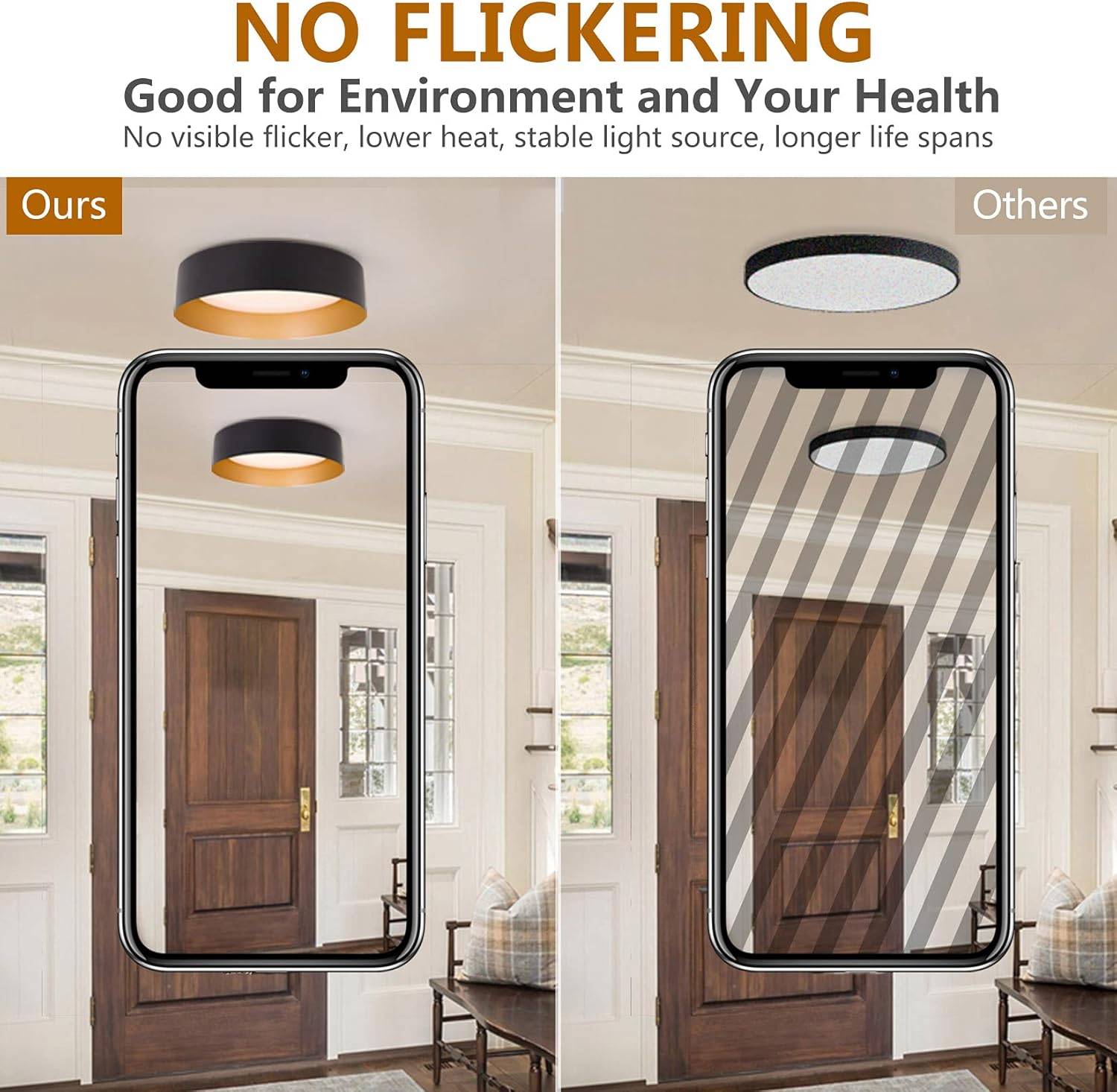 Modern LED Ceiling Light Fixture - Black/Champagne Gold - photo 2