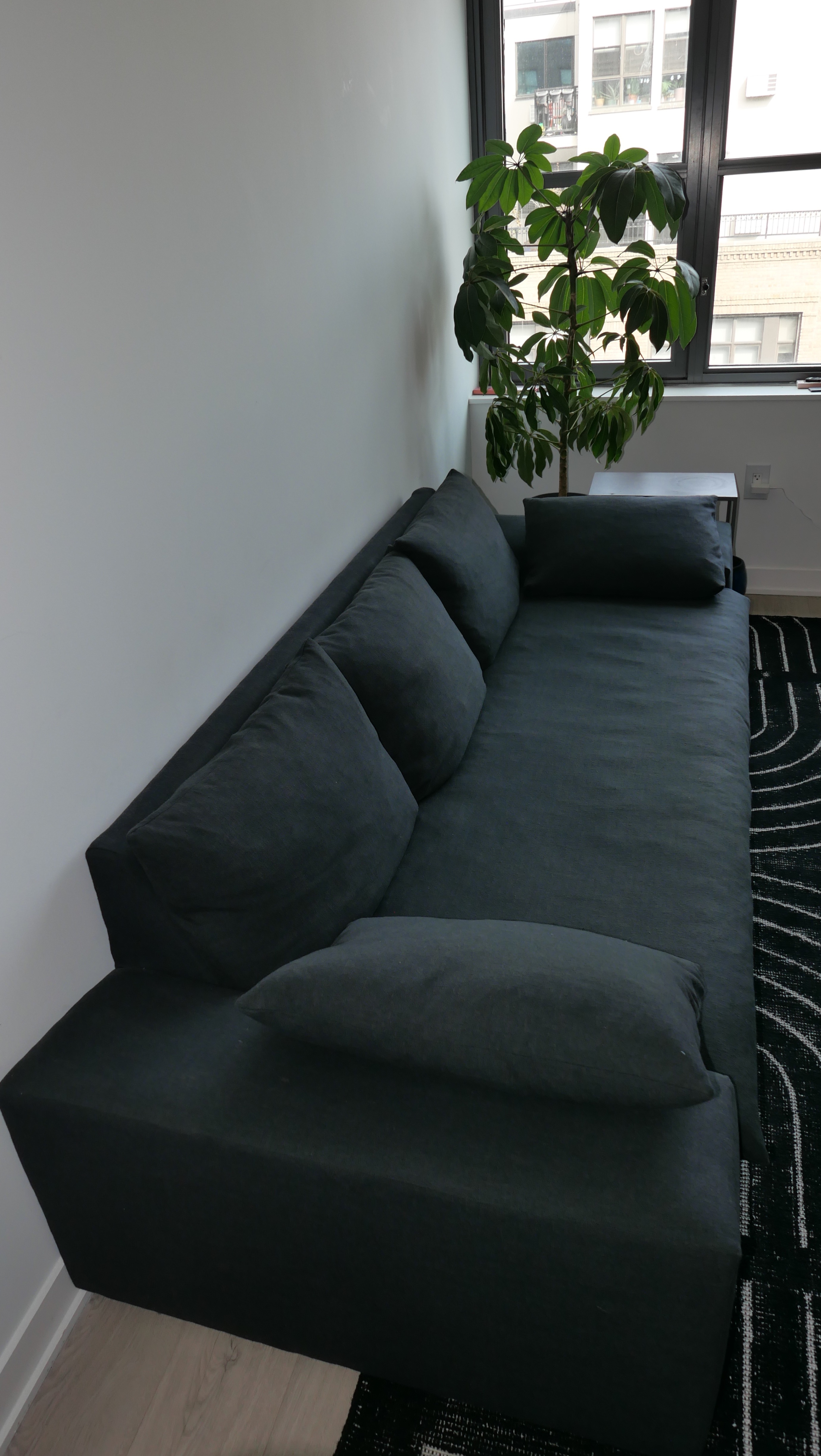 CB2 Algora 100" Dark Grey  Sleeper Sofa – Like New - photo 2