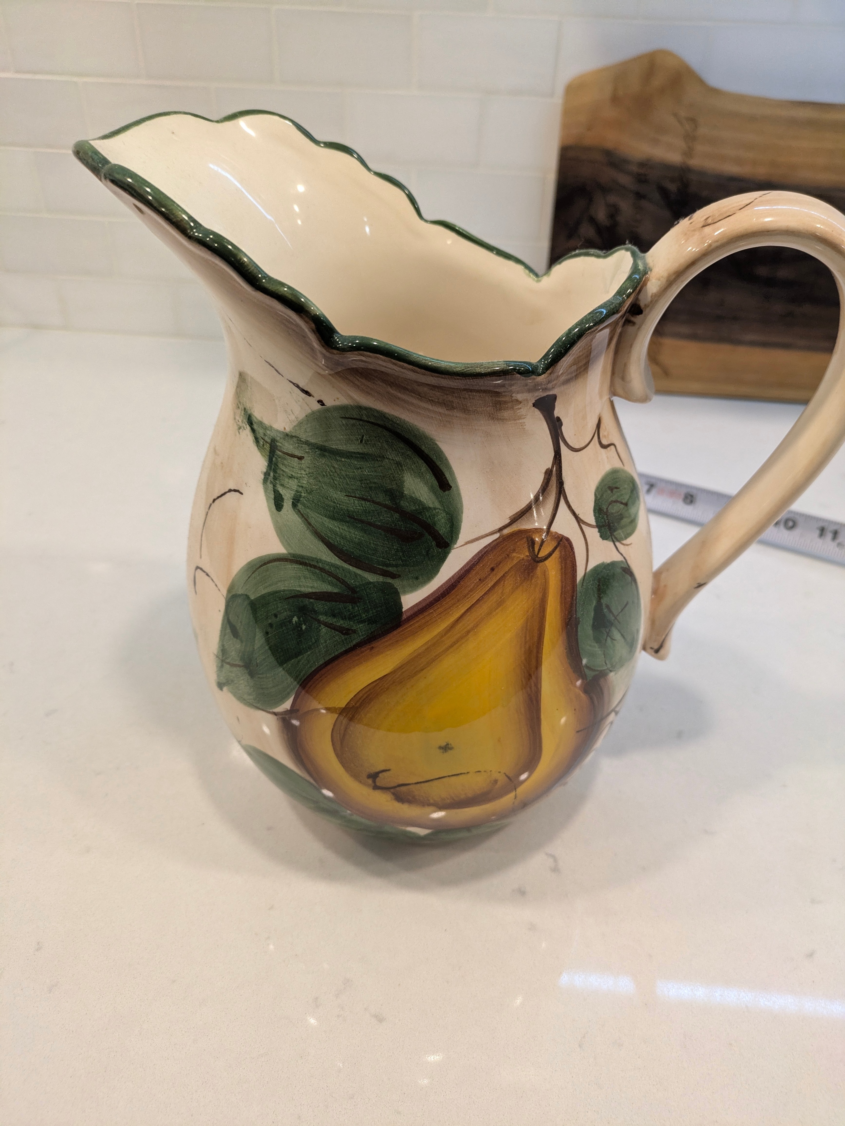 Ceramic Pitcher with Fruit Design