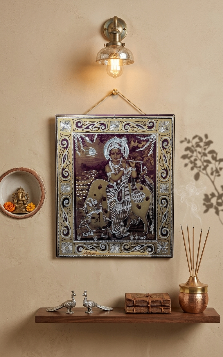 Shree Krishna - The Flute Player of Vrindavan -  Frame