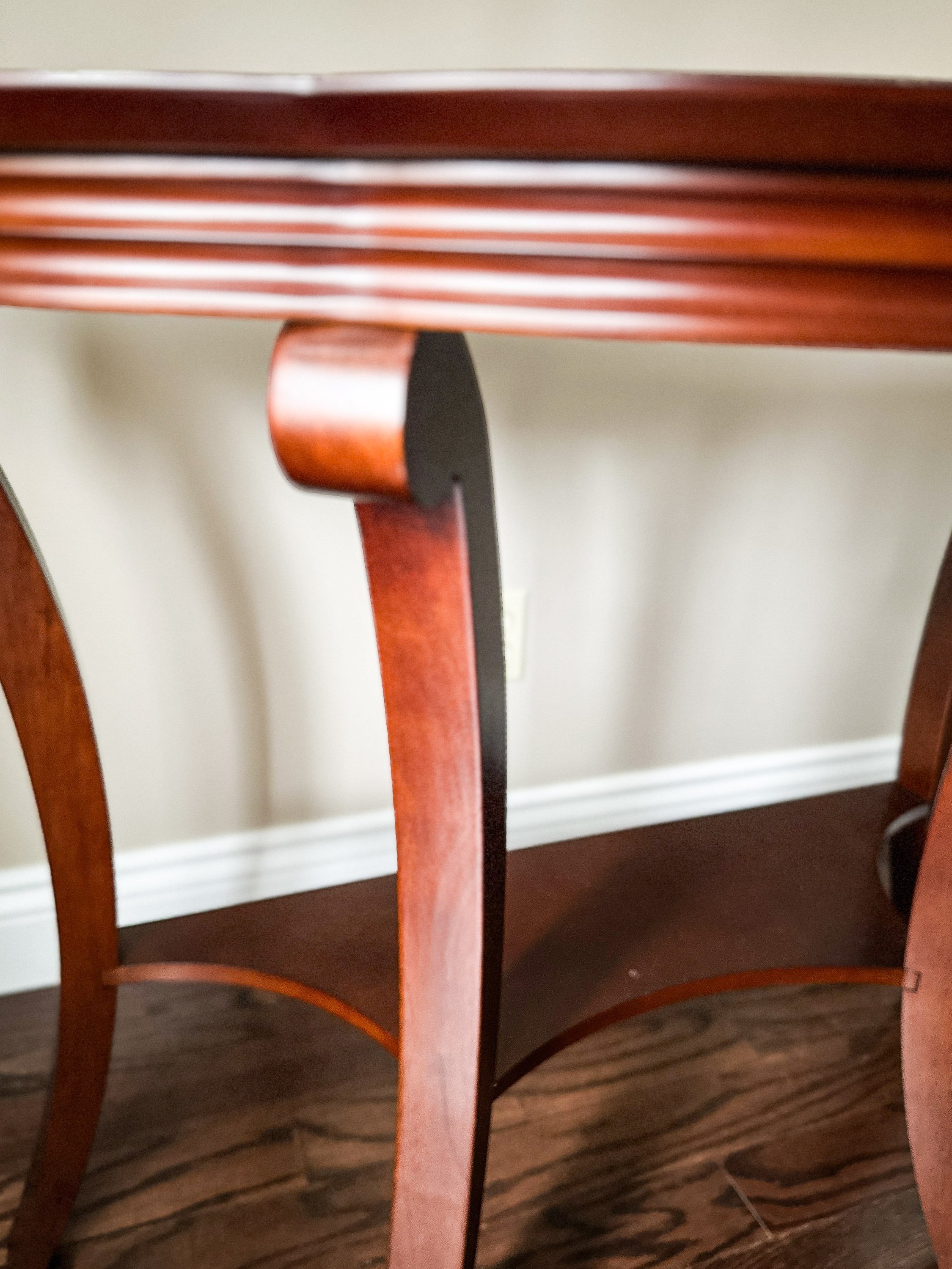 Soild Wood Round Coffee table + Half Moon Hallway Accent Table - photo 2