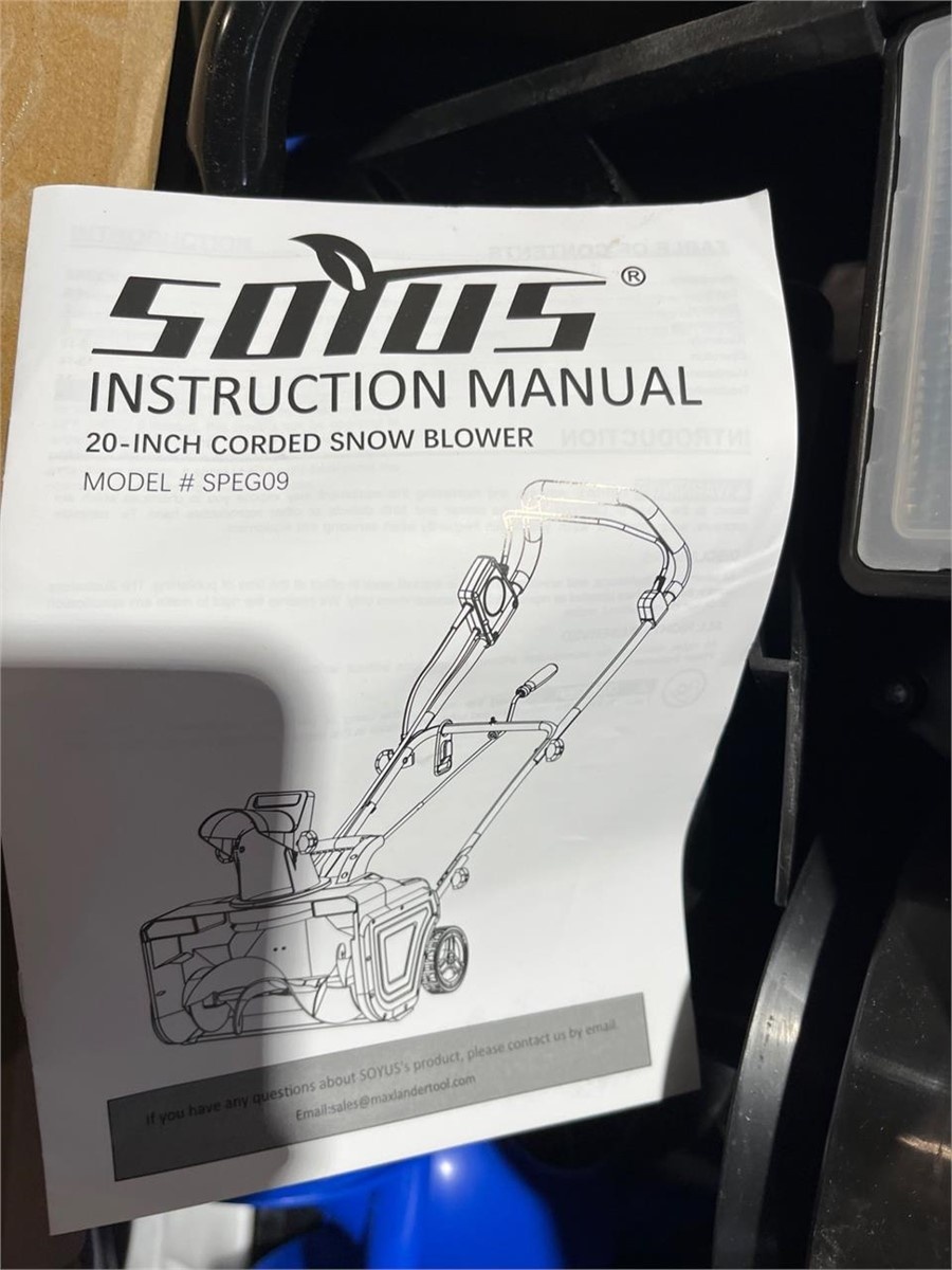 Snow Blower, 20" Corded Walk-Behind Snow Blower with 15 AMP - photo 5