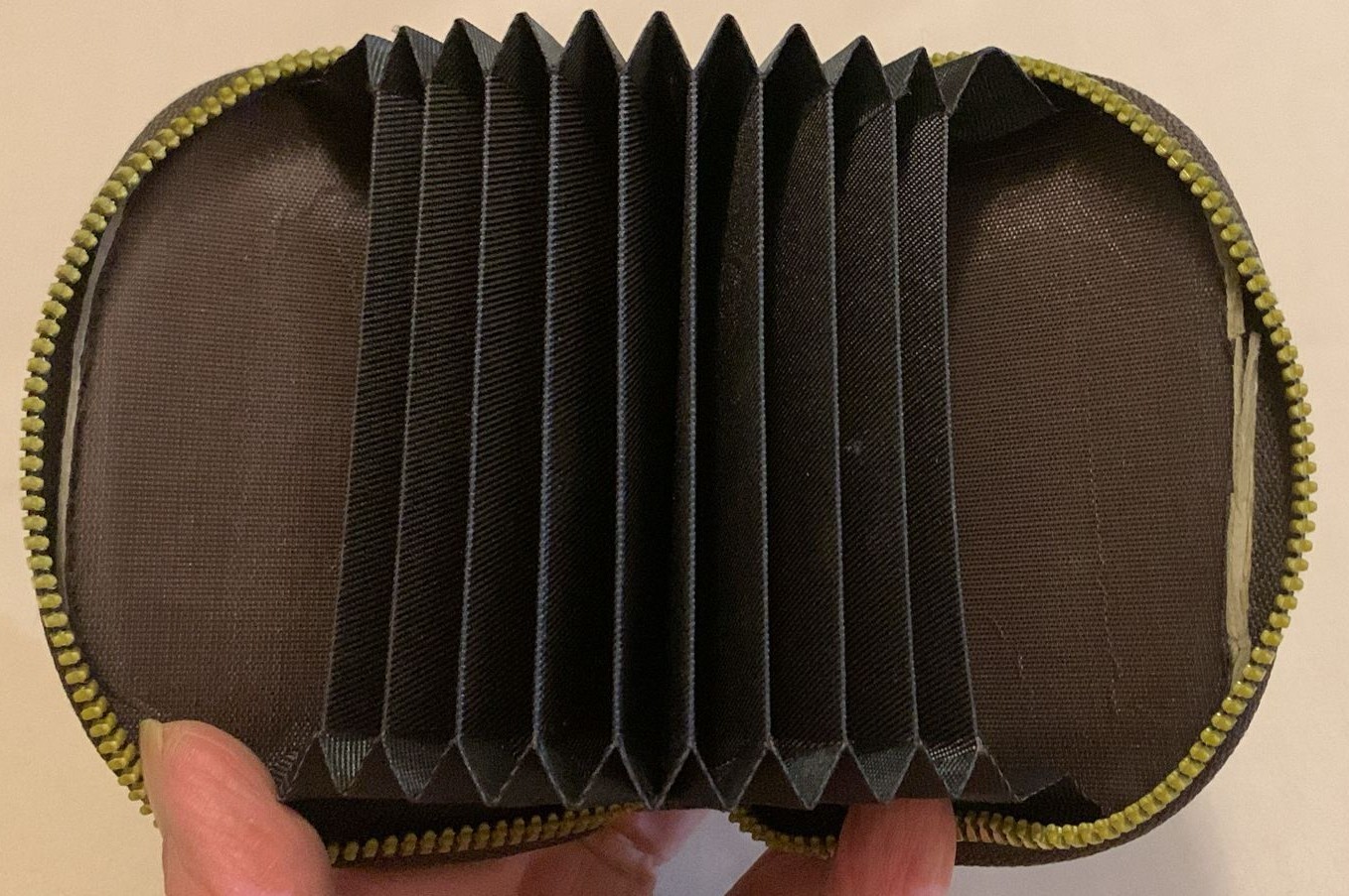 Brown Monogrammed Accordion Card Holder - photo 2