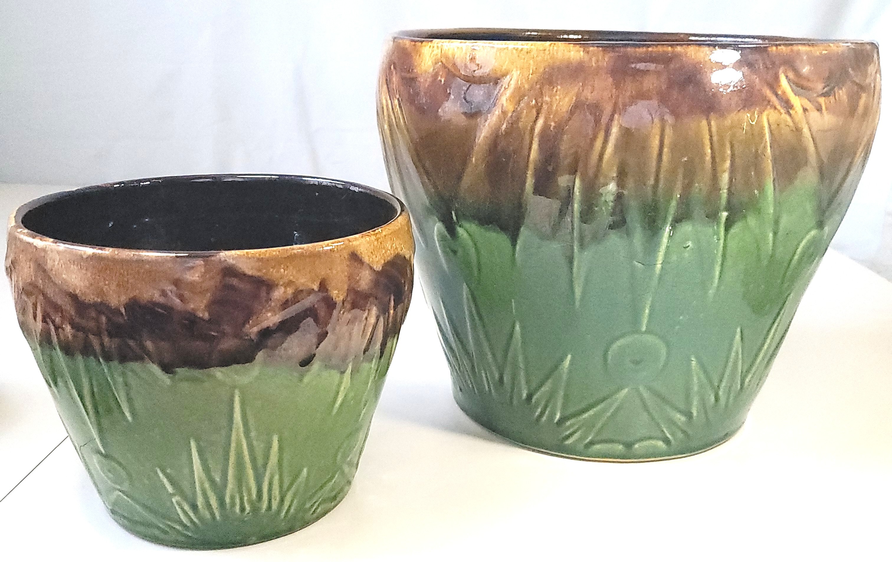 Robinson Ransbottom Sun Moon Planters – Circ. 1930s Art Pottery - photo 5