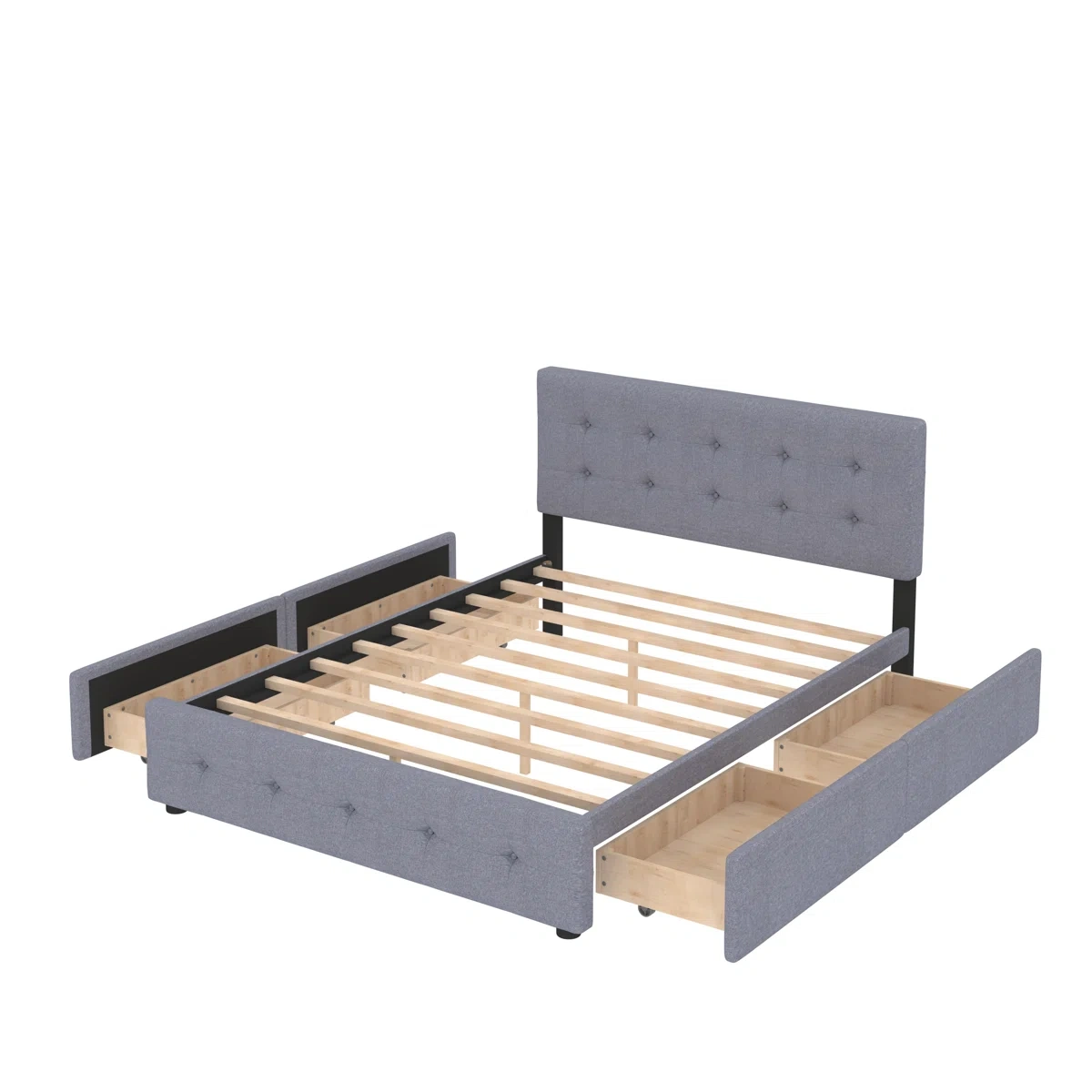Full size bed frame with under bed storage. - photo 2