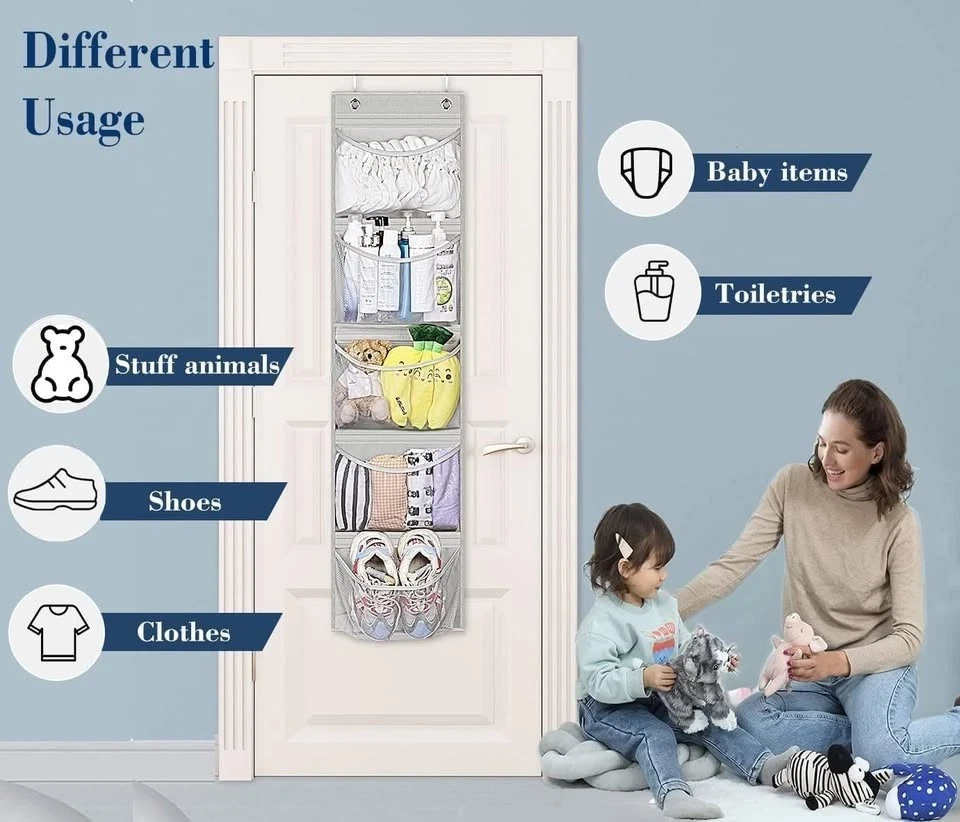2 Over Door Organizers, Closet Storage with 5 Pockets - photo 4
