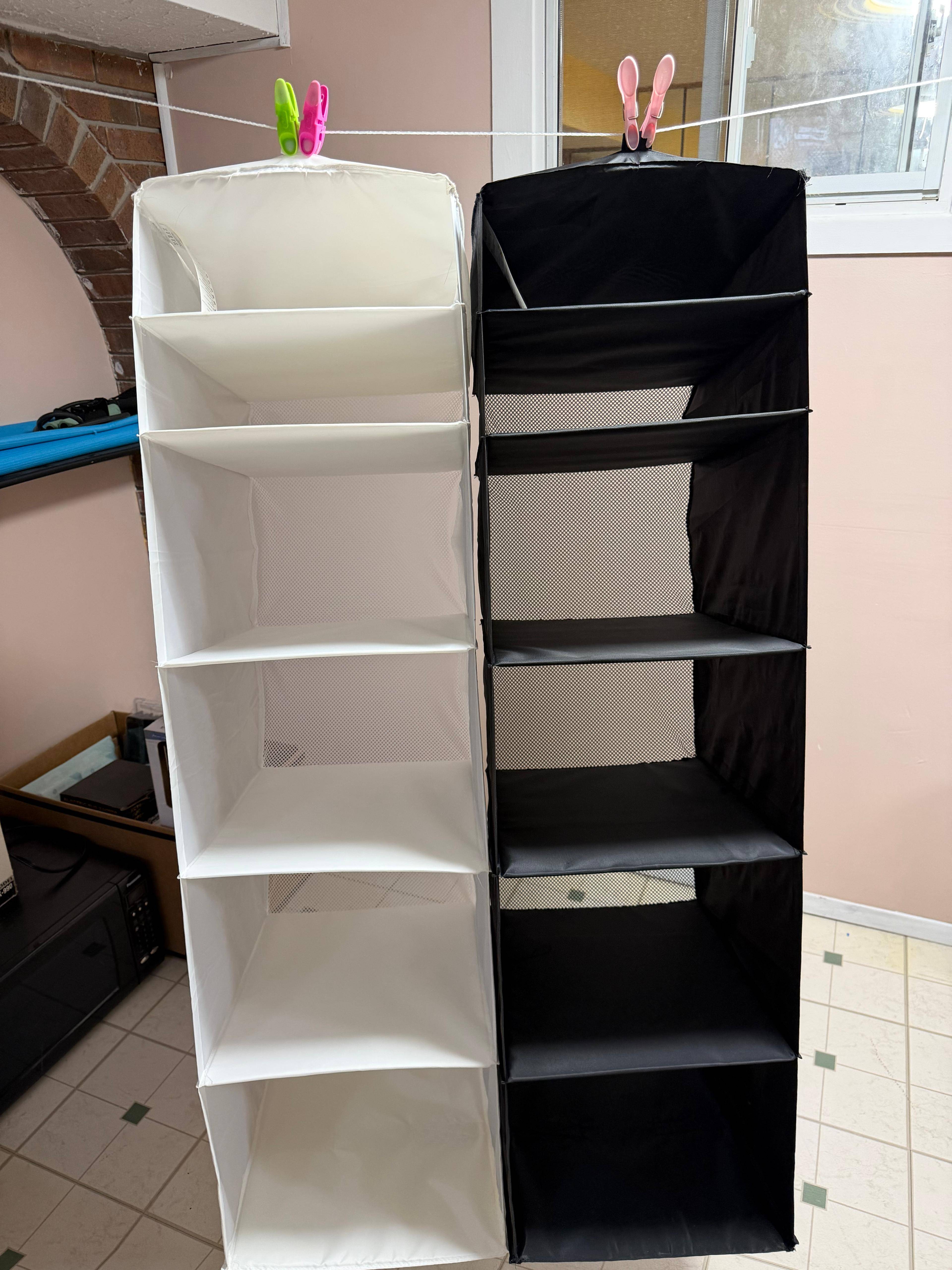 Hanging Closet Organizers (Set of 2) – White & Black