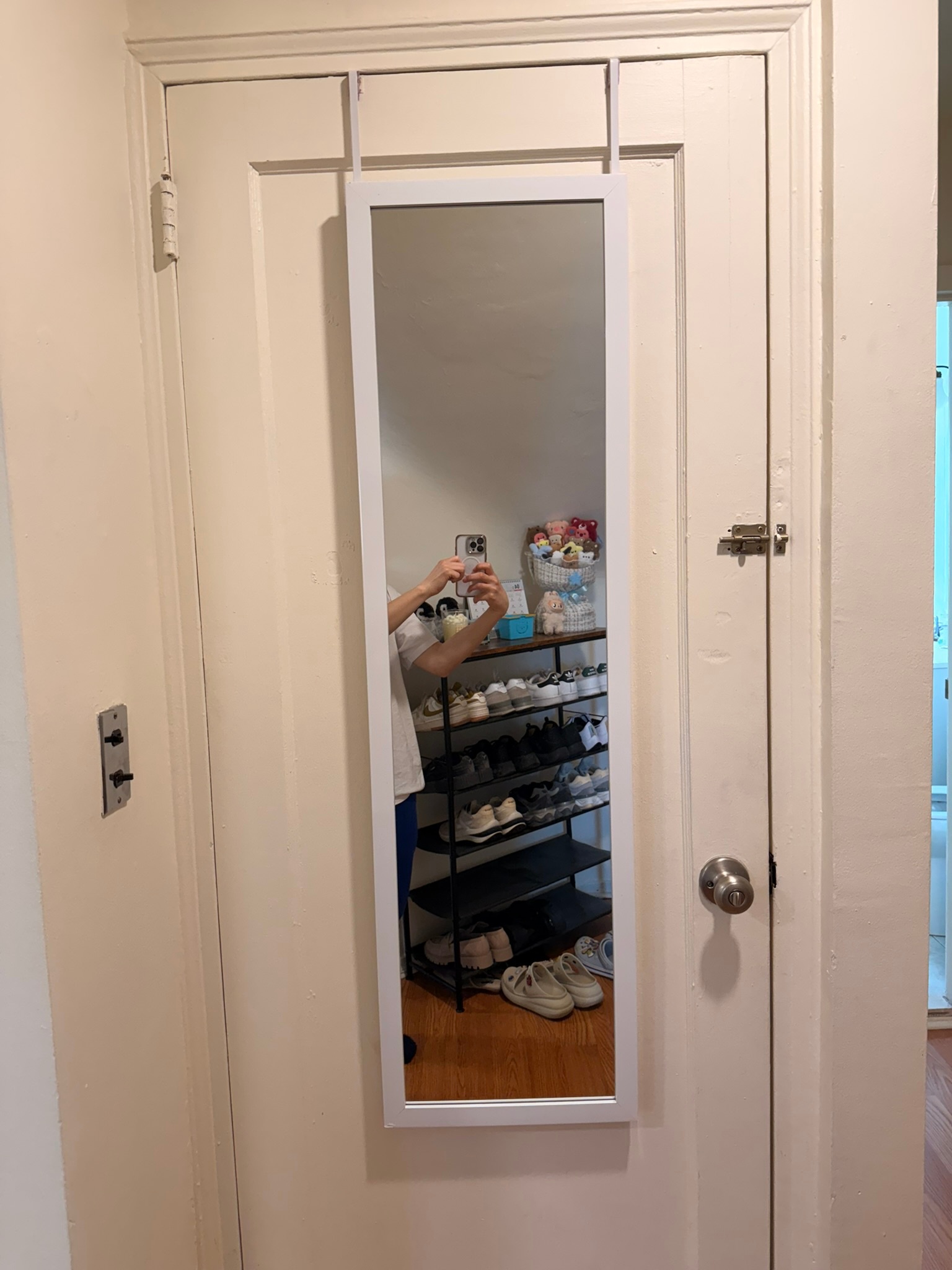 Over-the-Door Full Length Mirror – White Frame