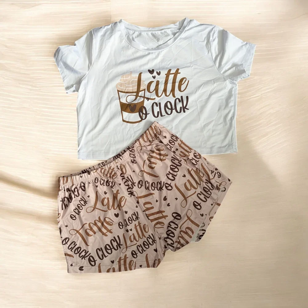 Latte Clock Pajama Set - Size L