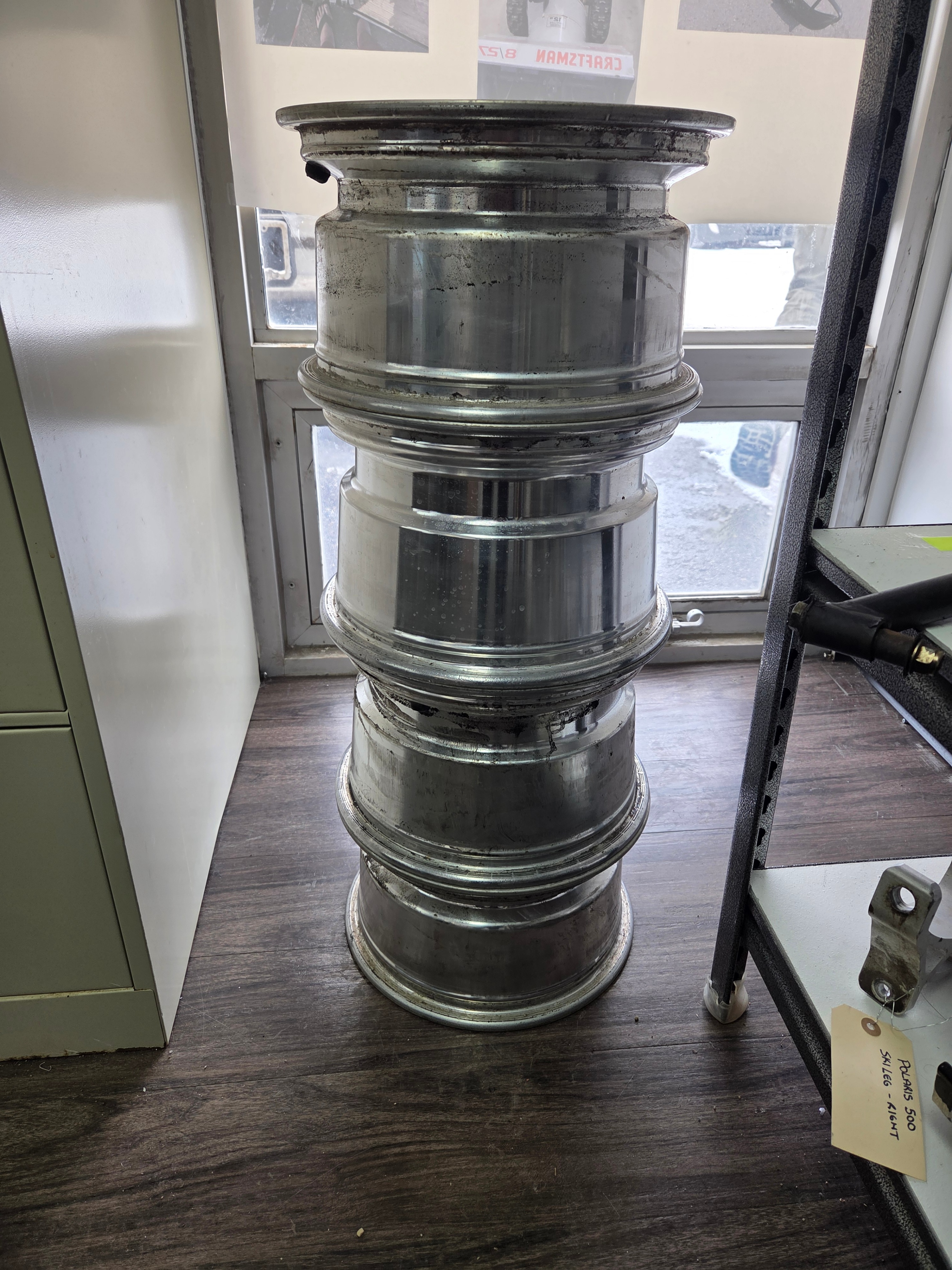 SELLING 4 HIGH GRADE ALUMINUM RIMS WITH CENTER CAPS, 12"