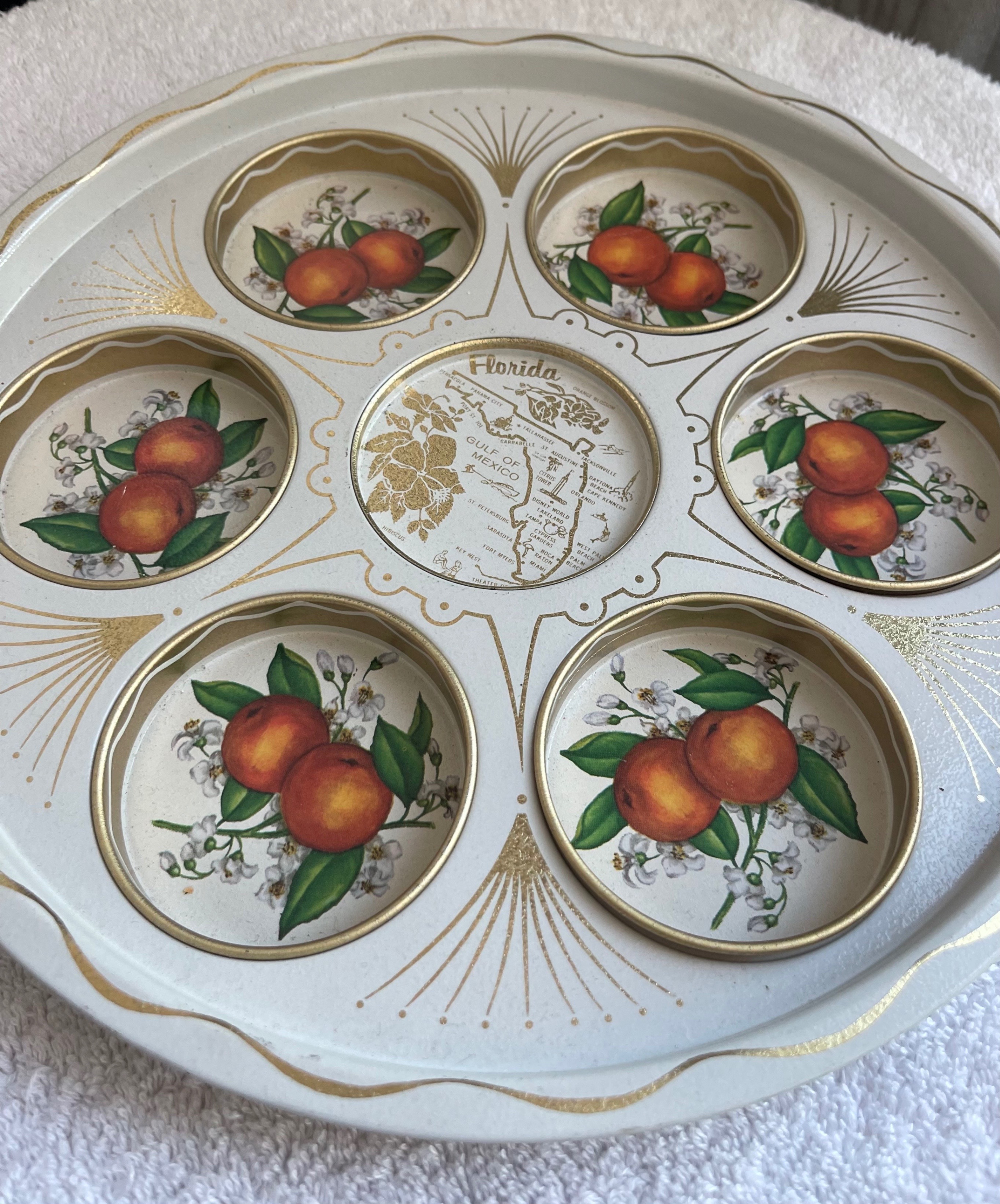 Vintage Florida Drink Holder Tray — 6 Cup Recessed Design - photo 2