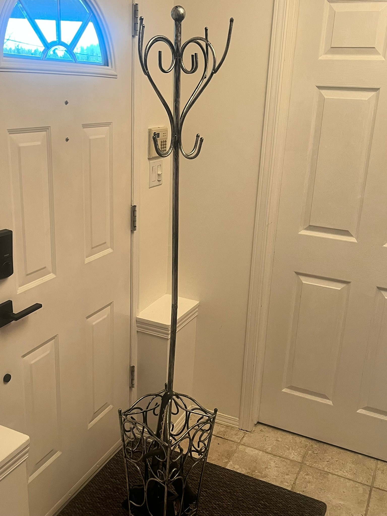 Metal Coat Rack with Umbrella Stand