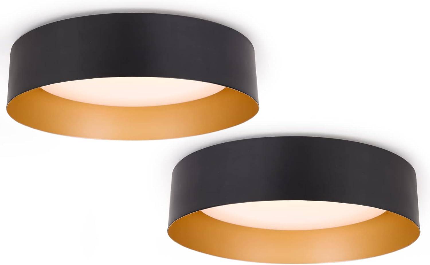 Modern LED Ceiling Light Fixture - Black/Champagne Gold - photo 5