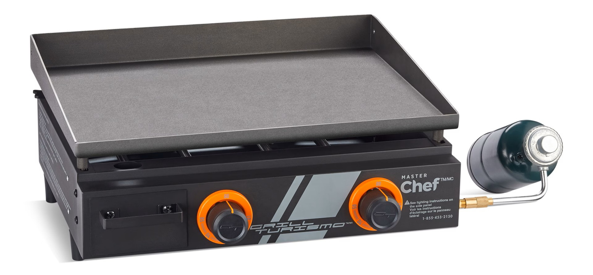 MASTER Chef Portable 2-Burner Propane Griddle, Steel, 22-in - photo 2