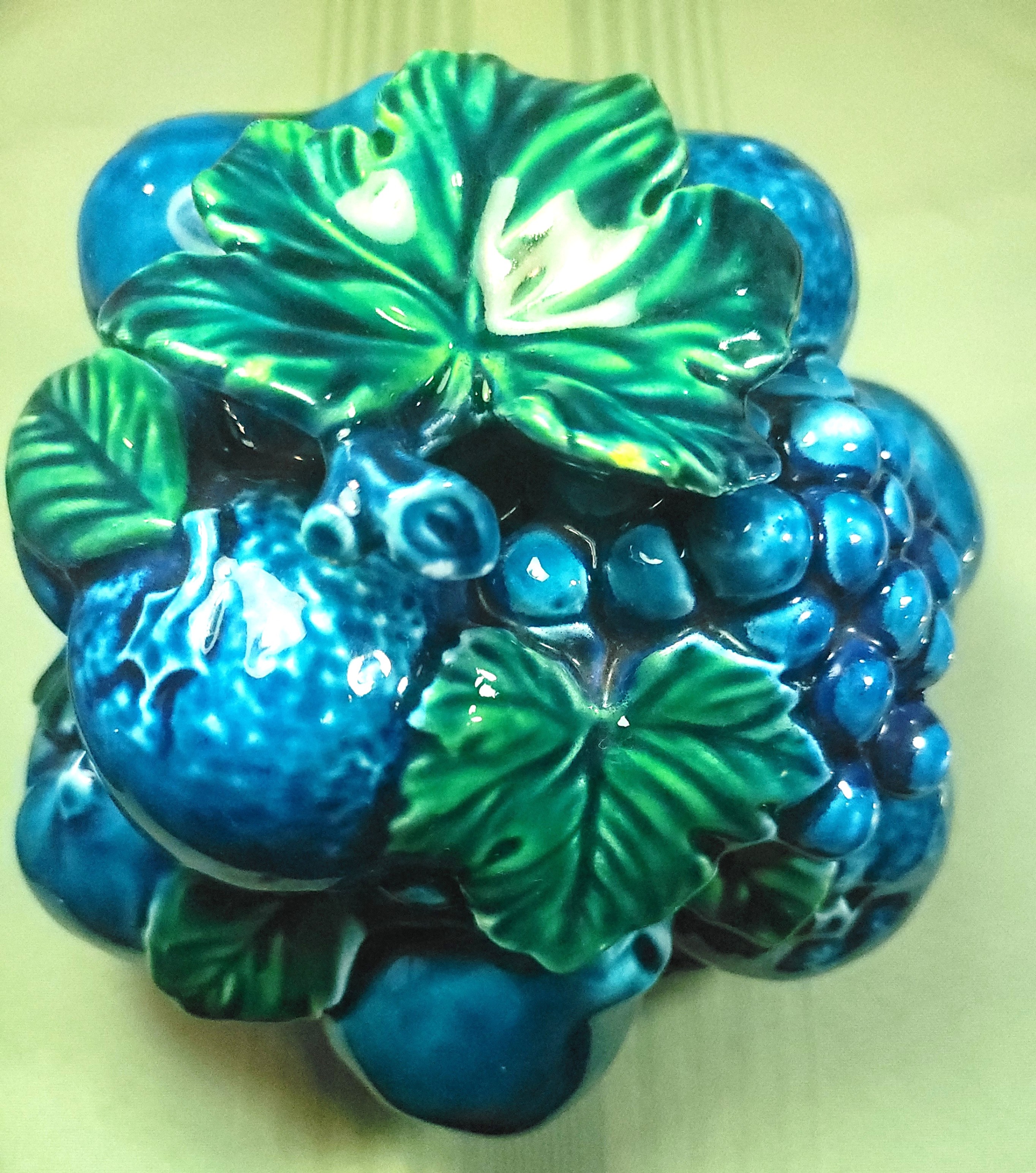 Vintage 1960s Inarco Mood Indigo Fruit Lidded Jar – Blue Ceramic - photo 5
