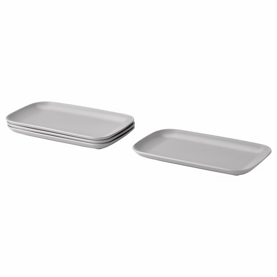 34-piece IKEA FÄRGKLAR Dinnerware Set - Matte Light Gray - photo 5