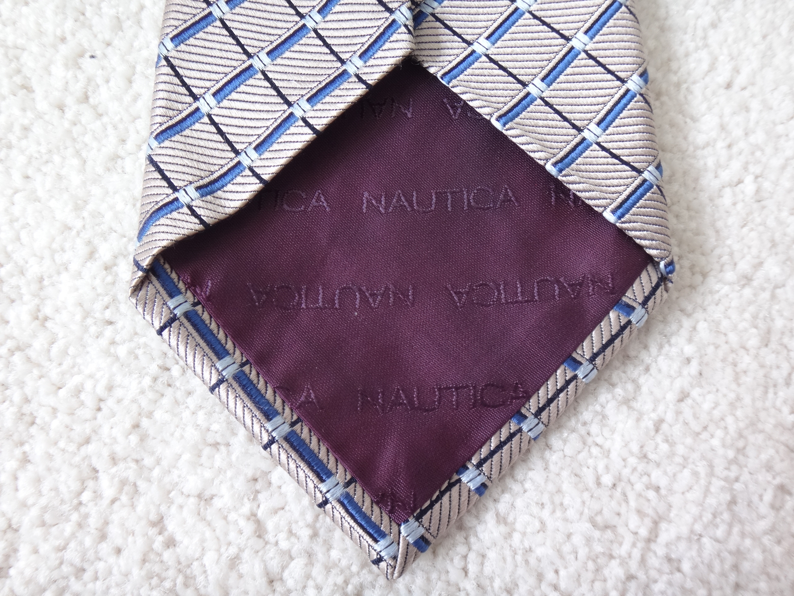 ✅♻️NAUTICA 100% Silk Pattern Tie Made in USA 🇺🇸 - photo 3
