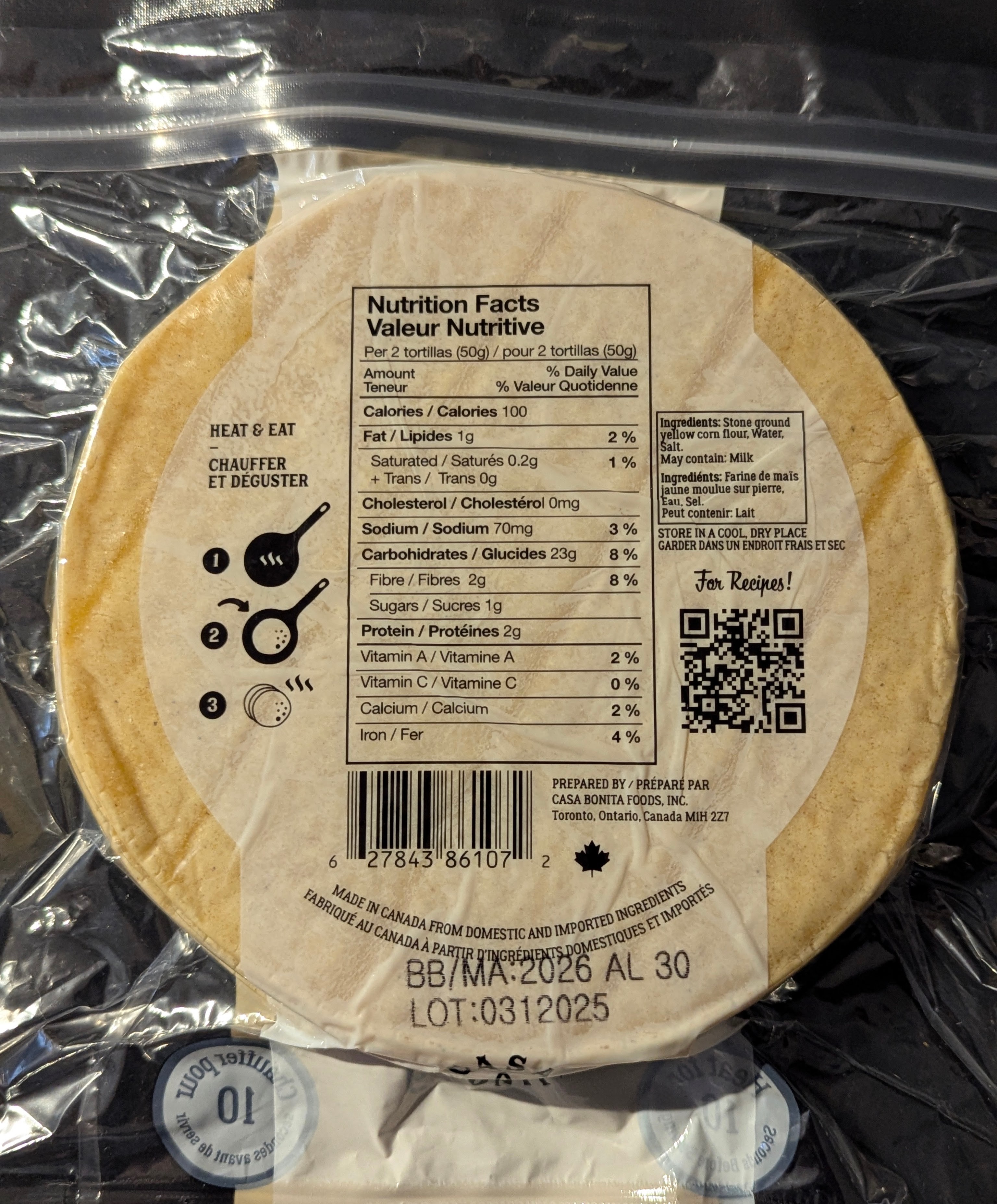 !! SALE: Casa Bonita 100% Yellow Corn Soft Tortillas !! - photo 2