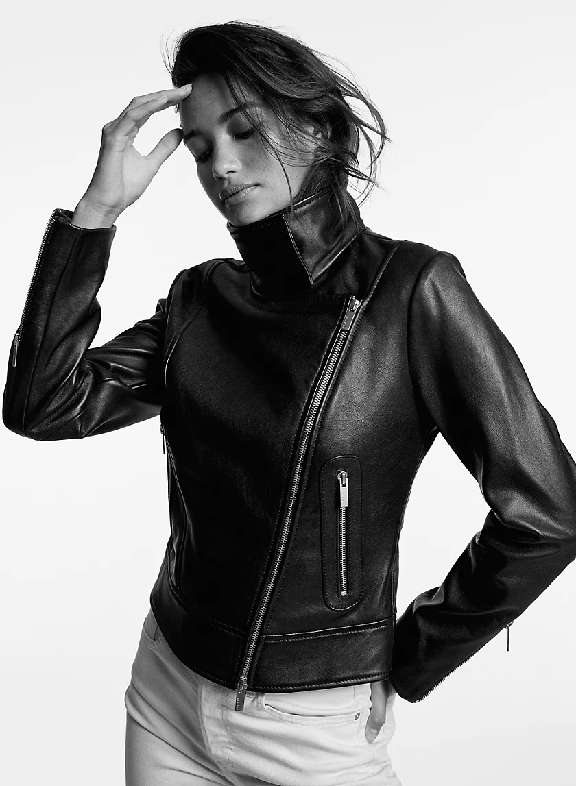 MACKAGE Lamb Leather Moto Jacket