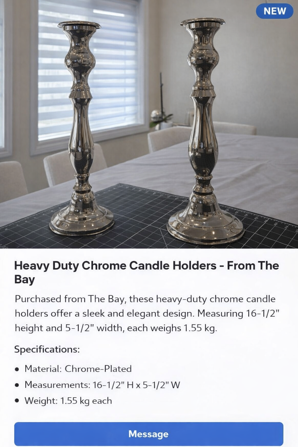 Heavy‐Duty Chrome Candle Holders - photo 3