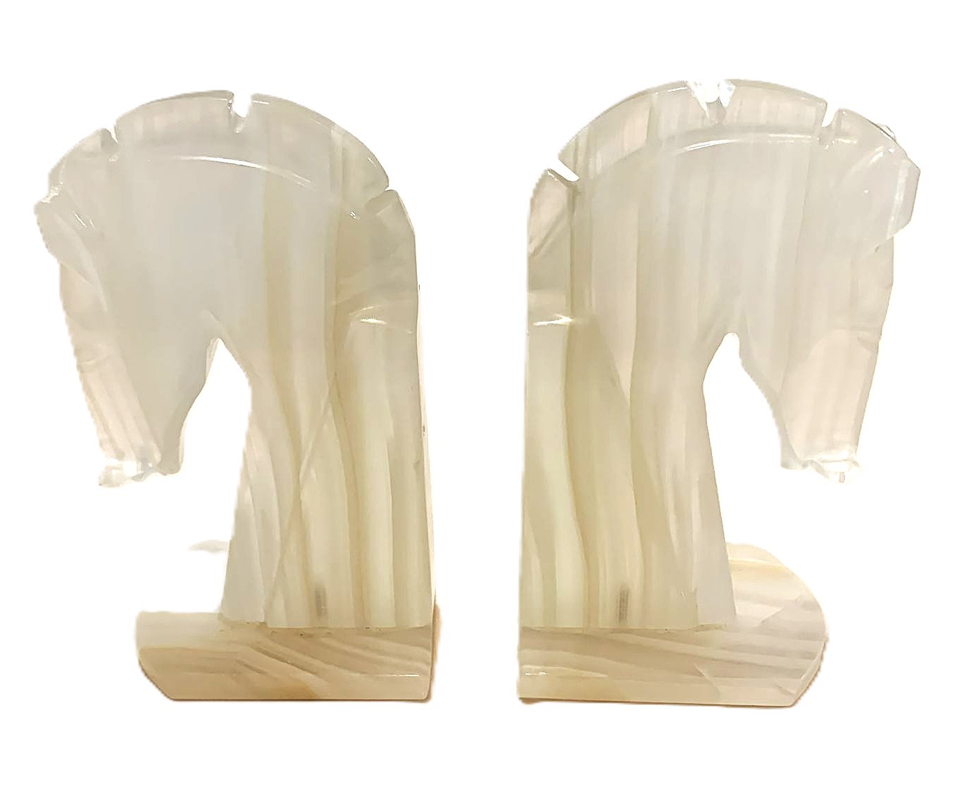 Vintage Onyx Horse Head Bookends