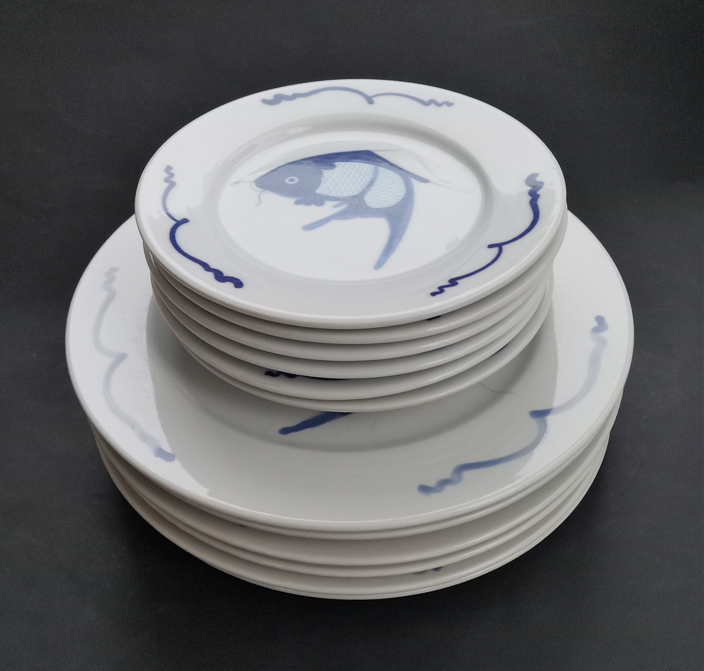 VTG Koi Carp Fish Plates China Prosperity Good Fortune