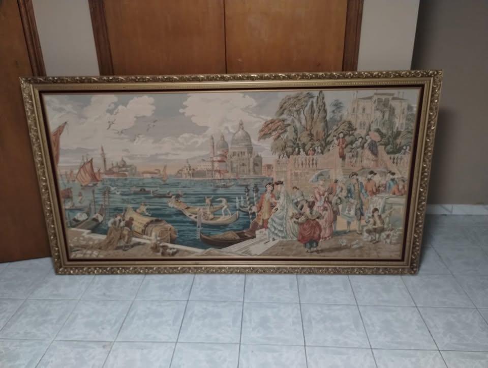 Vintage Arazzo Embroidered Venetian Tapestry Hand Made in Italy - photo 3