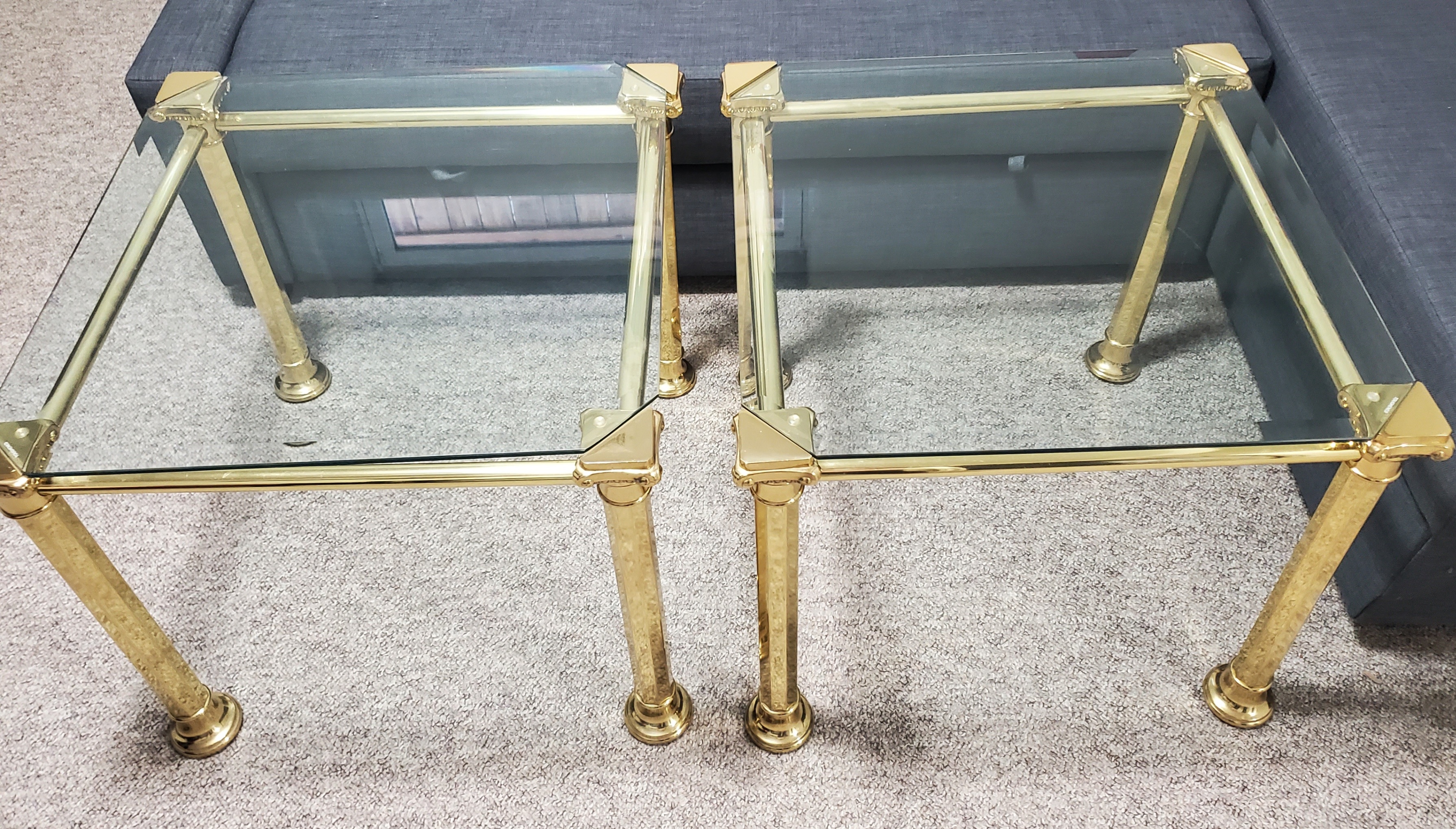 A PAIR OF GLASS TOP TABLES - photo 2