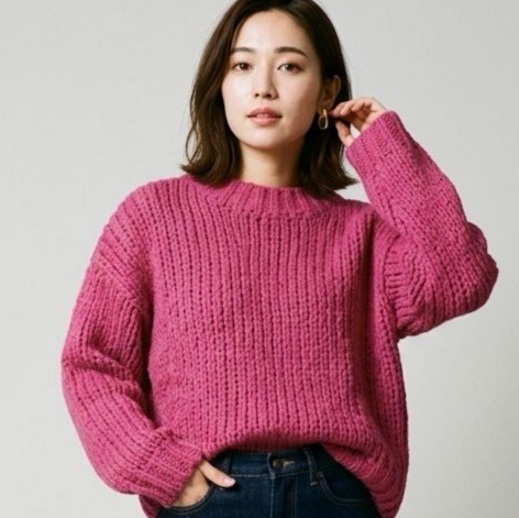 Japan Brand Pink Chunky Knit Sweater - Size F