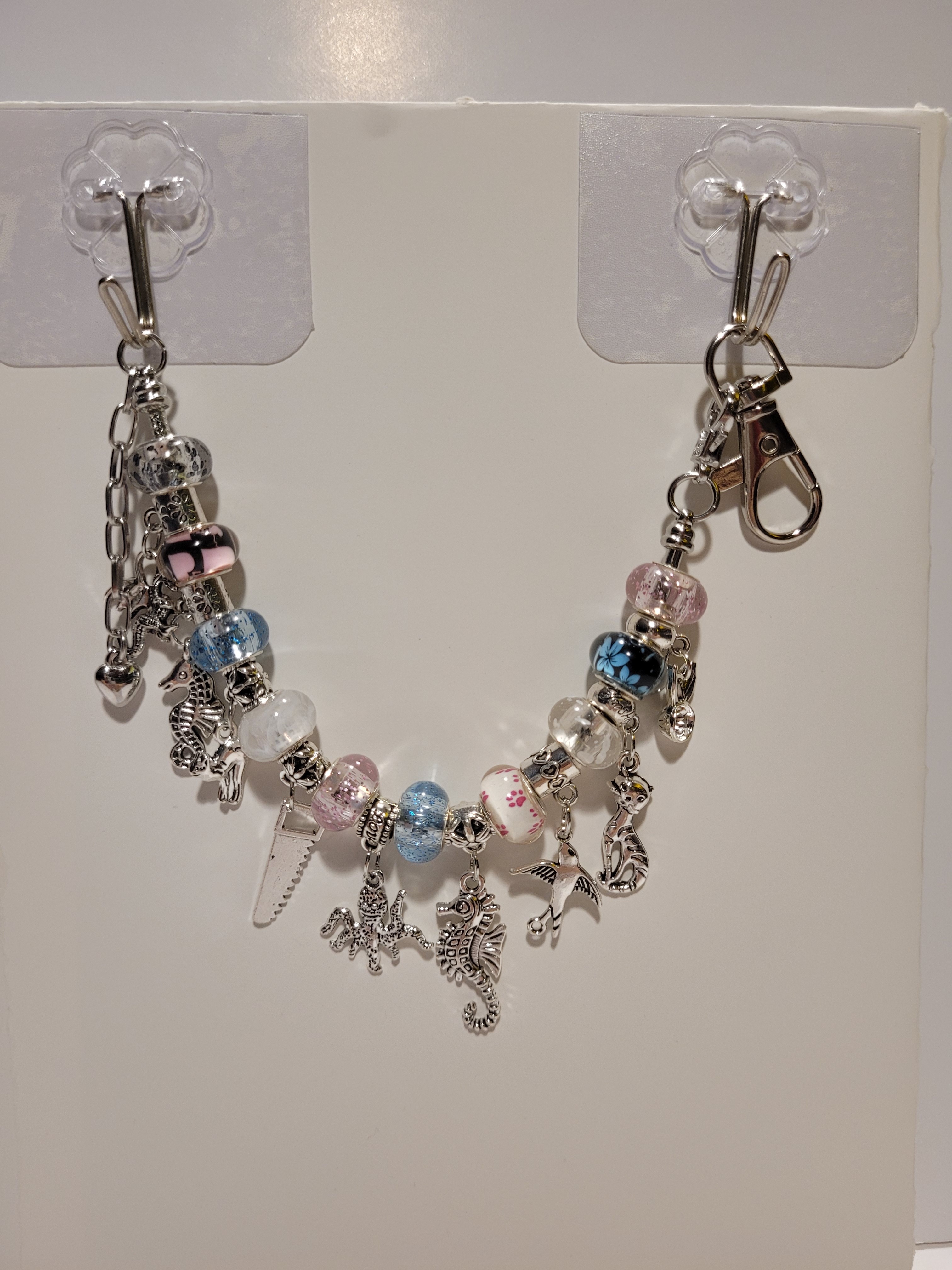 Handmade Beaded Charm Keychain
