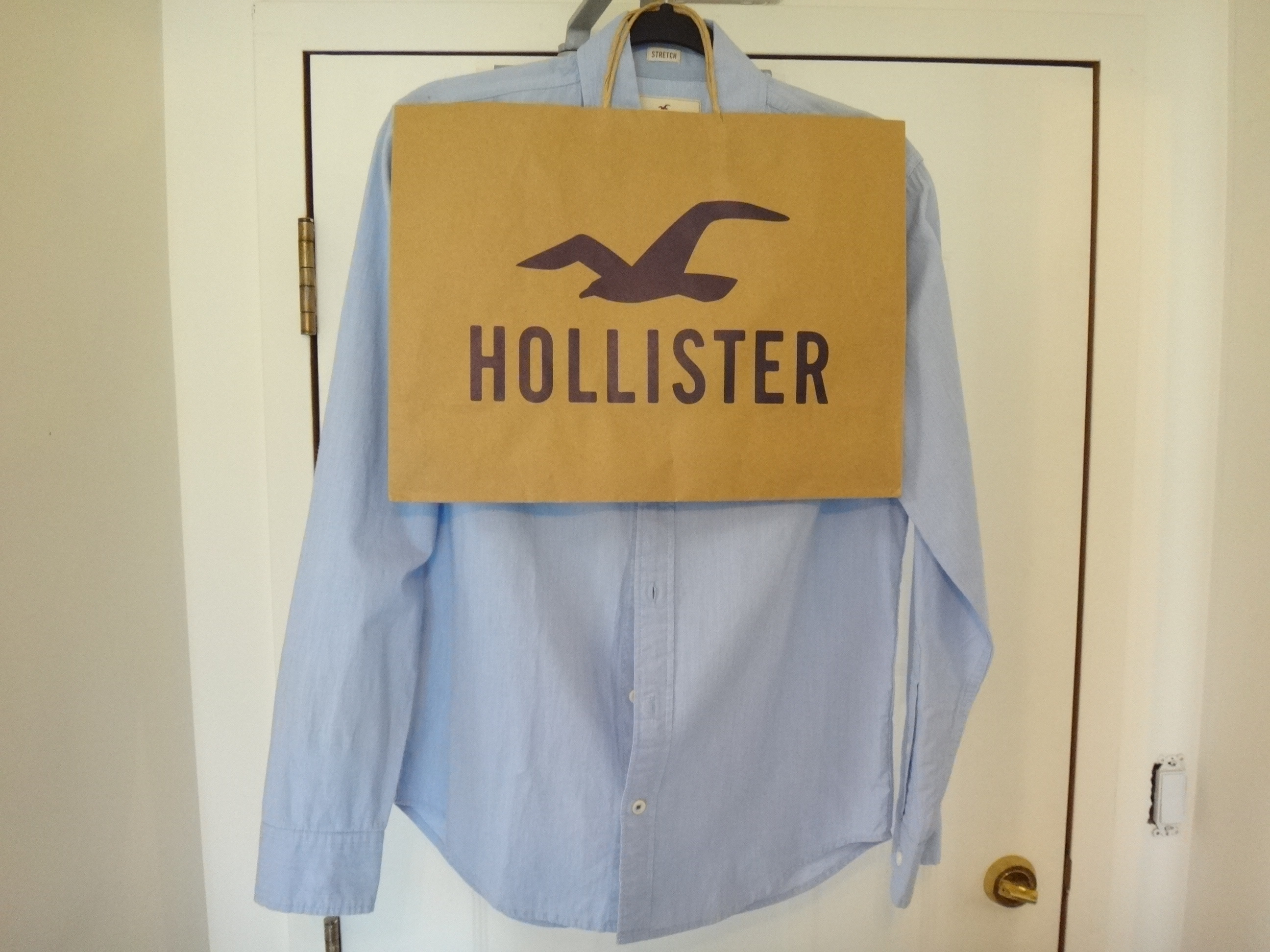 ✅♻️HOLLISTER Men's Small Epic Flex Stretch Light Blue Shirt