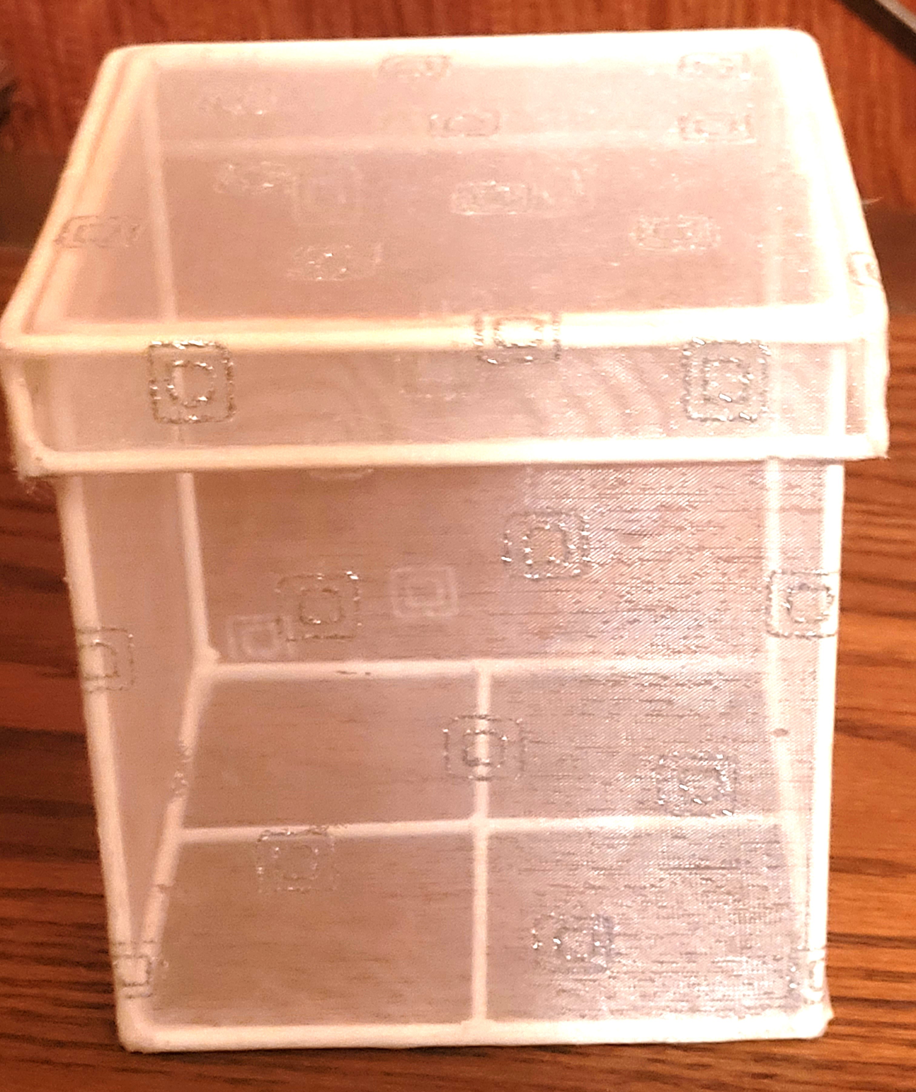 Sheer White Square Trinket Box Silver Glitter Squares Minimalist - photo 3