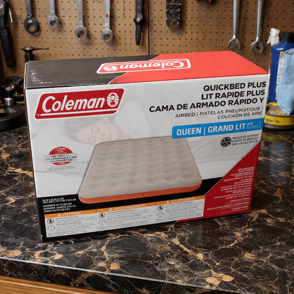 RETAIL PRICE $135-SEALED UNOPENED Coleman Queen AirMattress+Pump