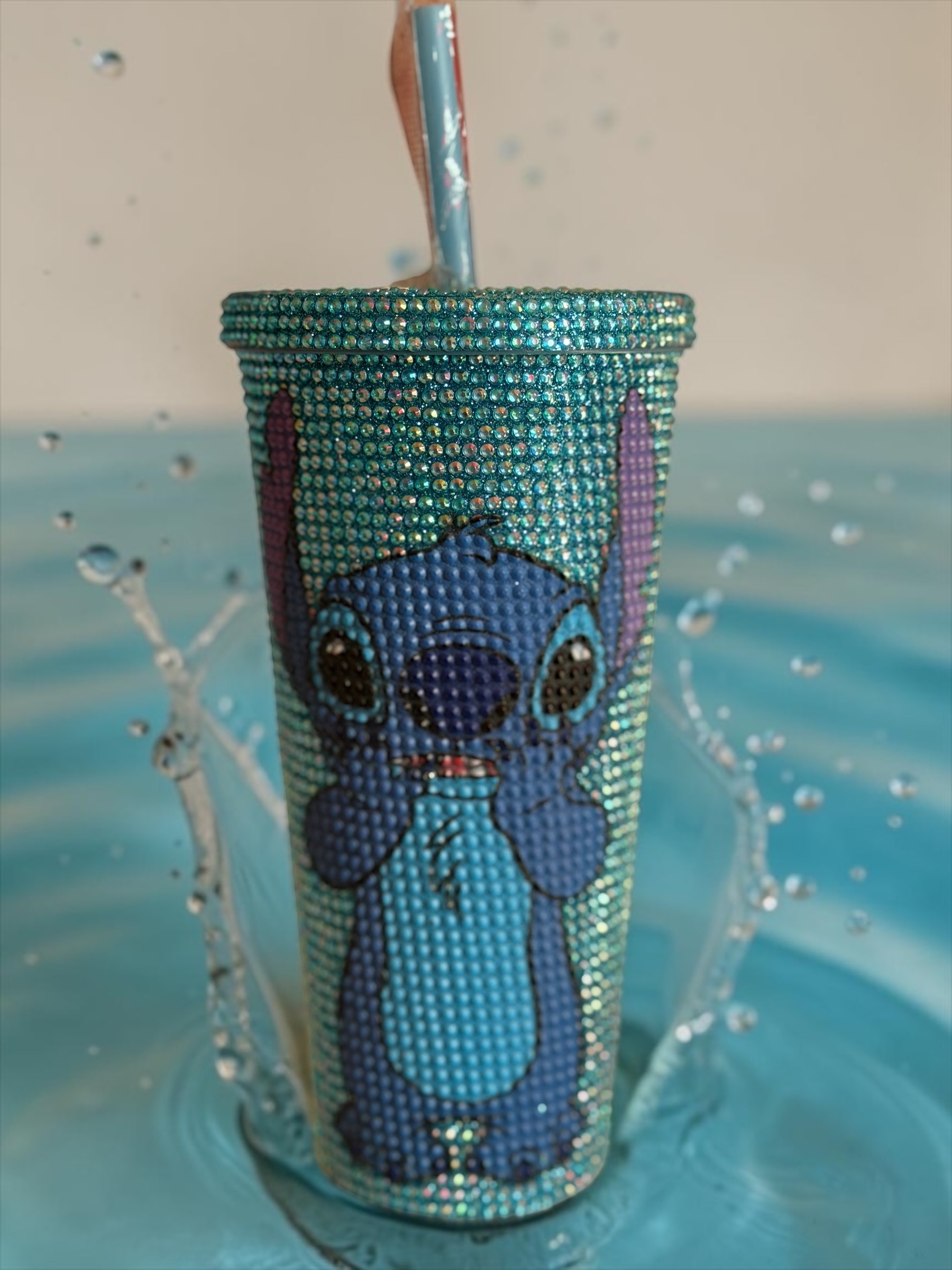Sparkly Stitch Cup with Straw