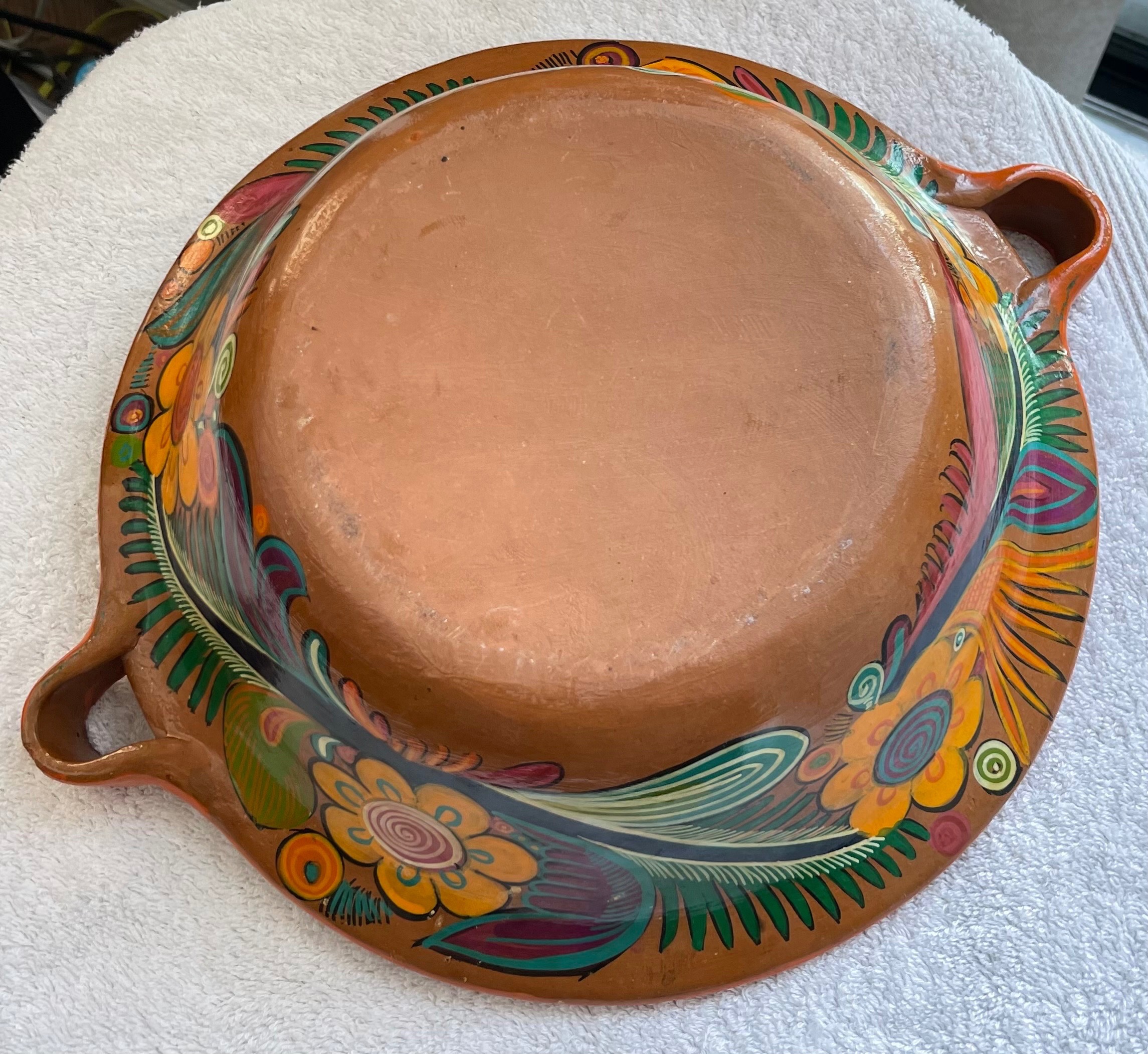 Vintage 12" Mexican Hand-Painted Serving Bowl - photo 4