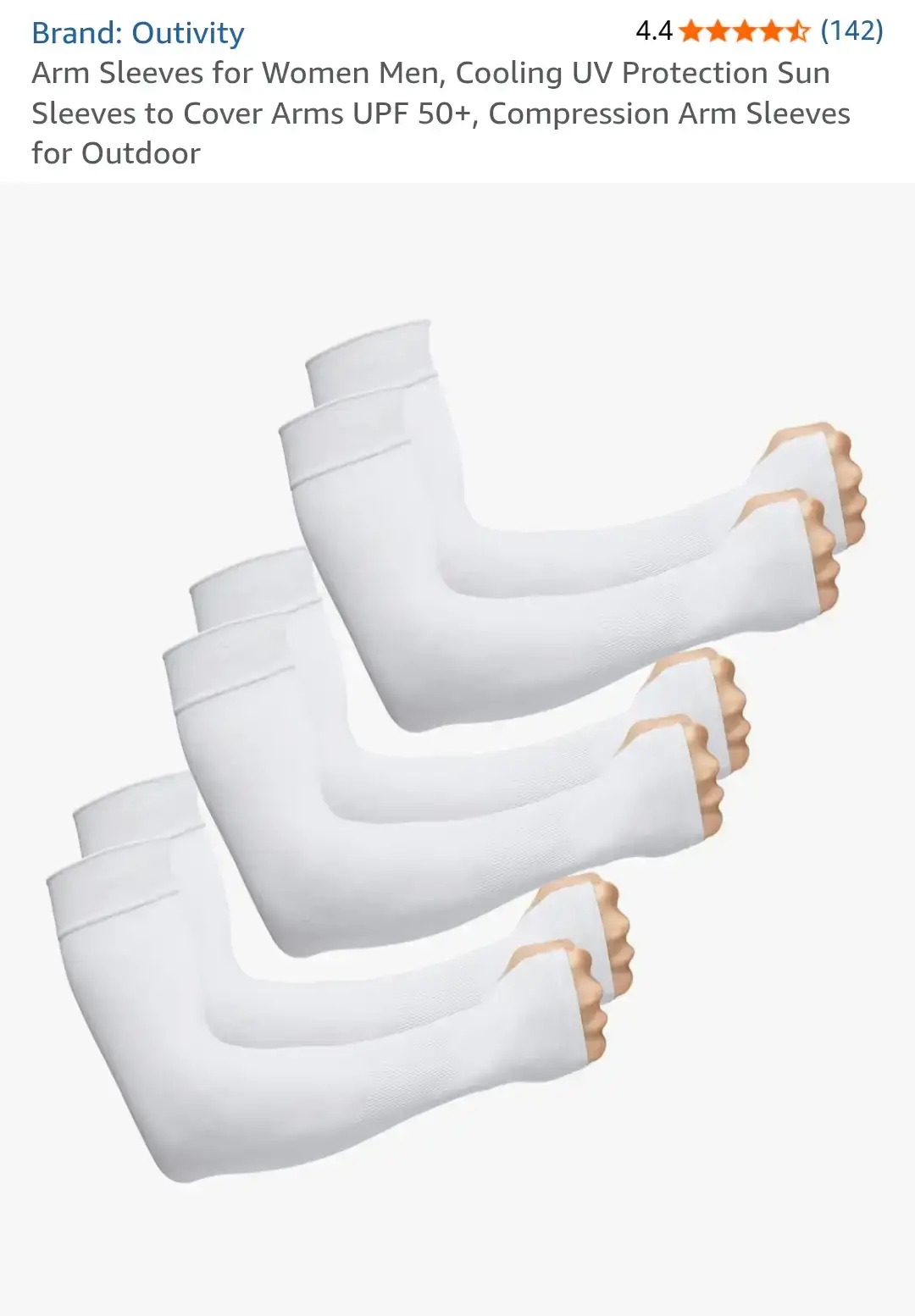 Outivity Arm Sleeves with UV protection (White or Beige)