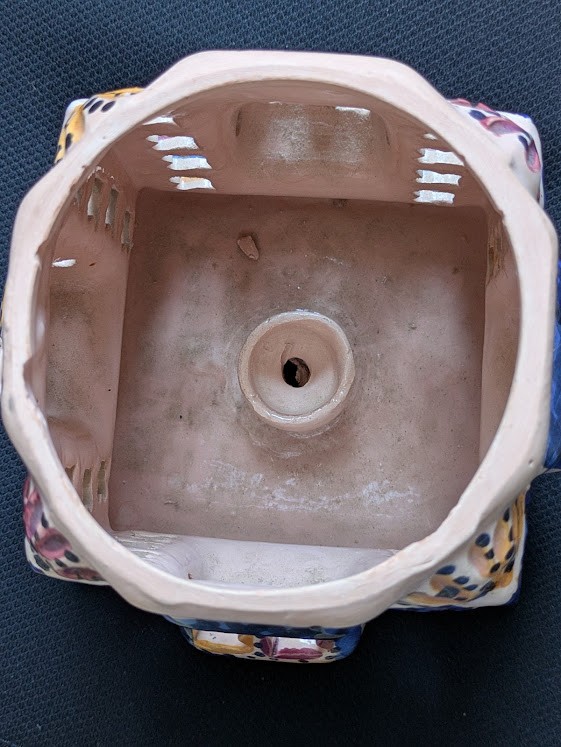 Tunisian Handcrafted pottery clay lamp stand/shade