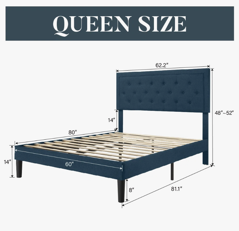 Queen Size Tufted Upholstered Bed Frame - New in box - photo 4