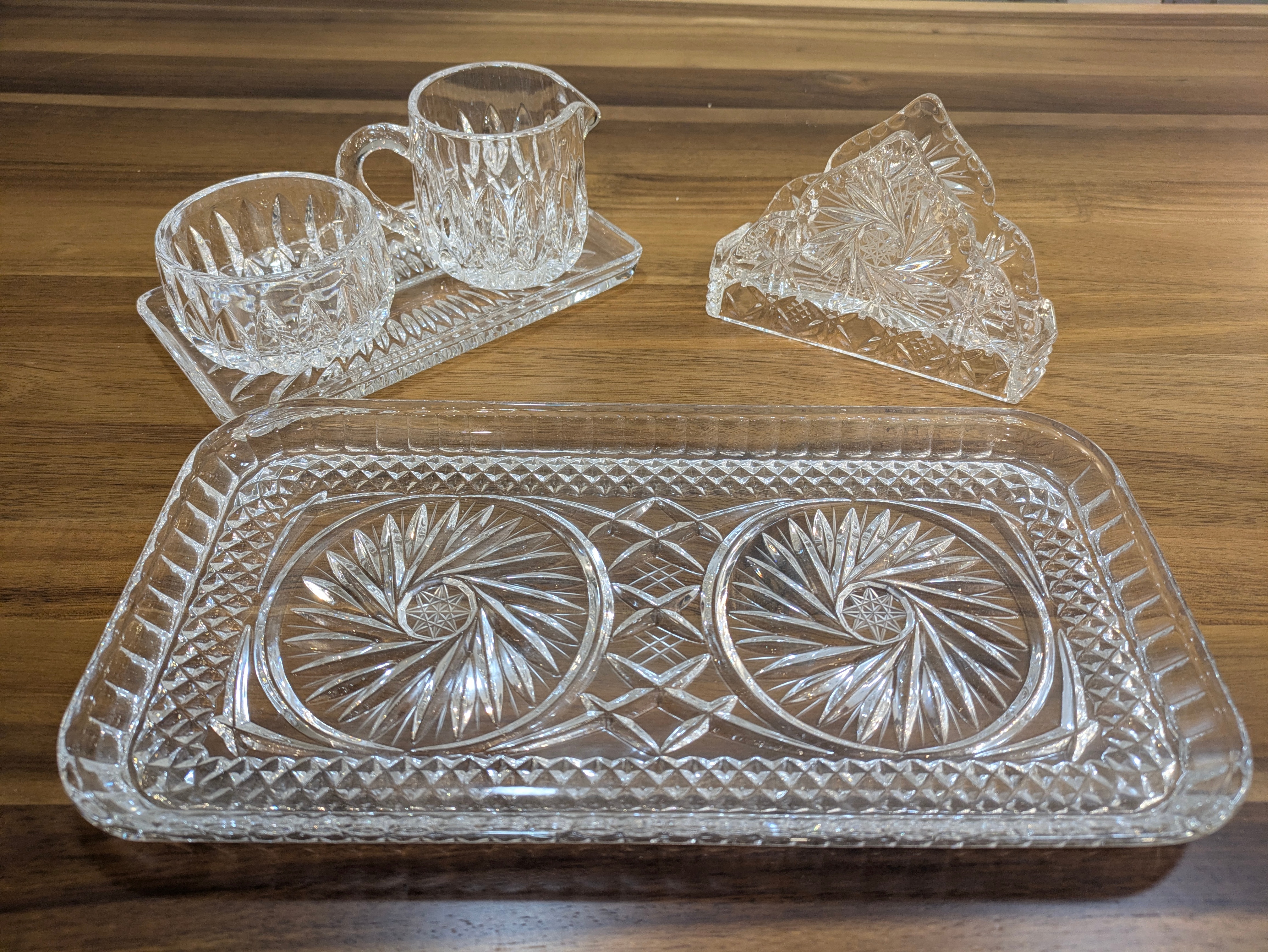 Vintage Clear Glass Serving Set