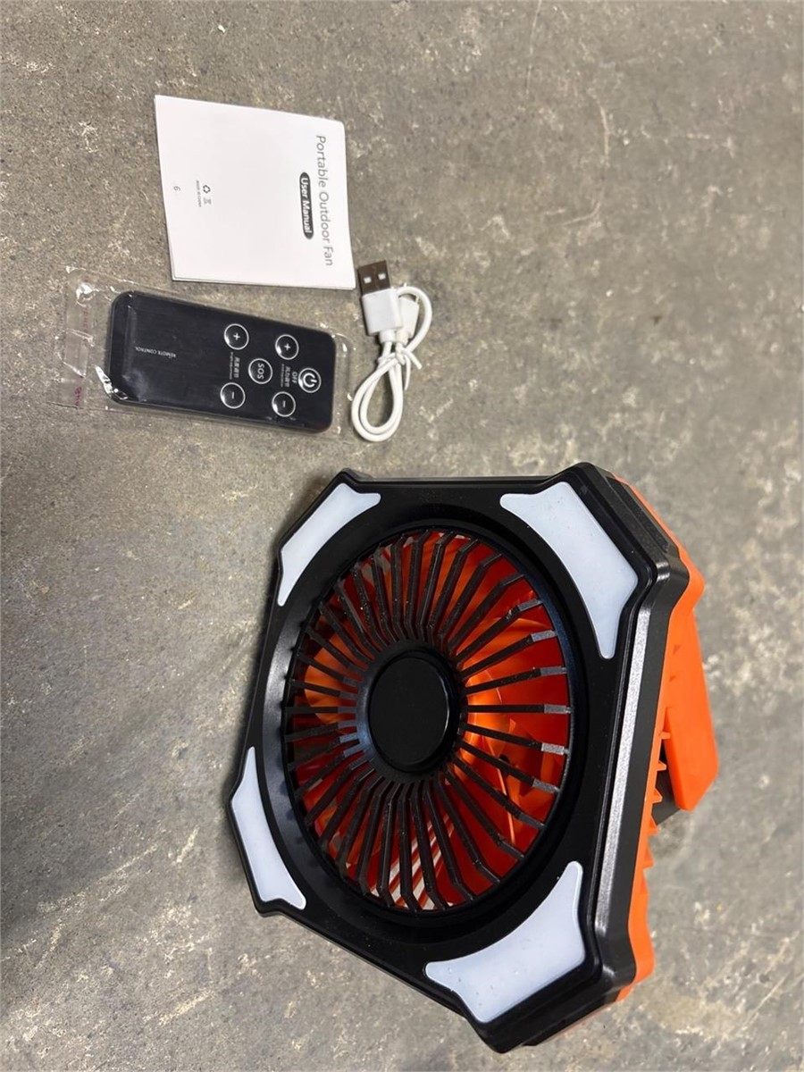 Portable Outdoor Fan with LED Light & Remote - photo 4