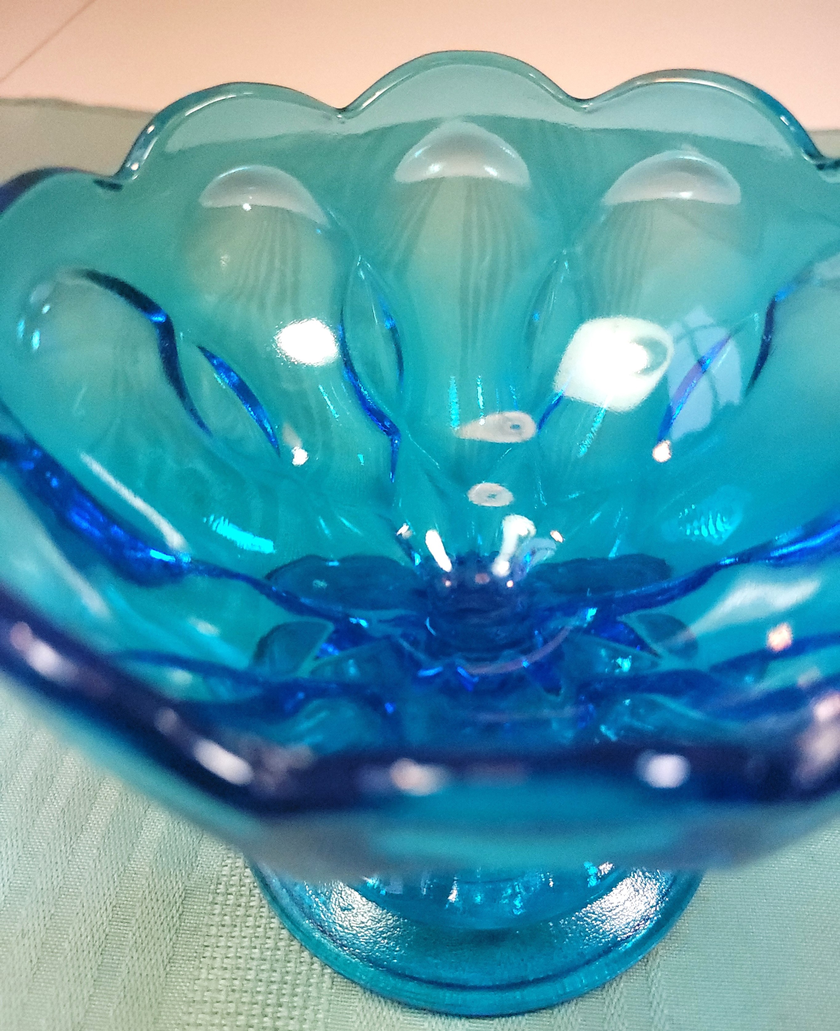 Indiana Glass Horizon Blue Teardrop Pattern Sherbet Dish - photo 2