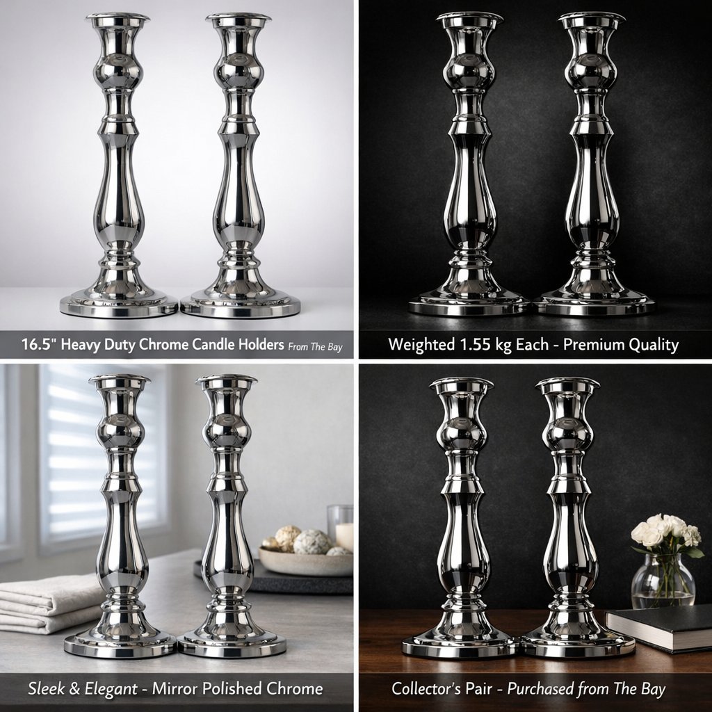 Heavy‐Duty Chrome Candle Holders - photo 2