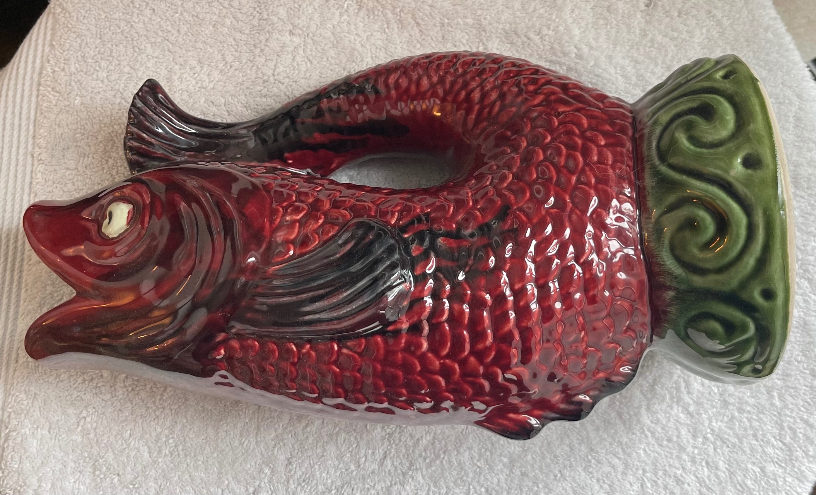 Vintage 12" Secla Portugal Fish Gurgle Jug - photo 2