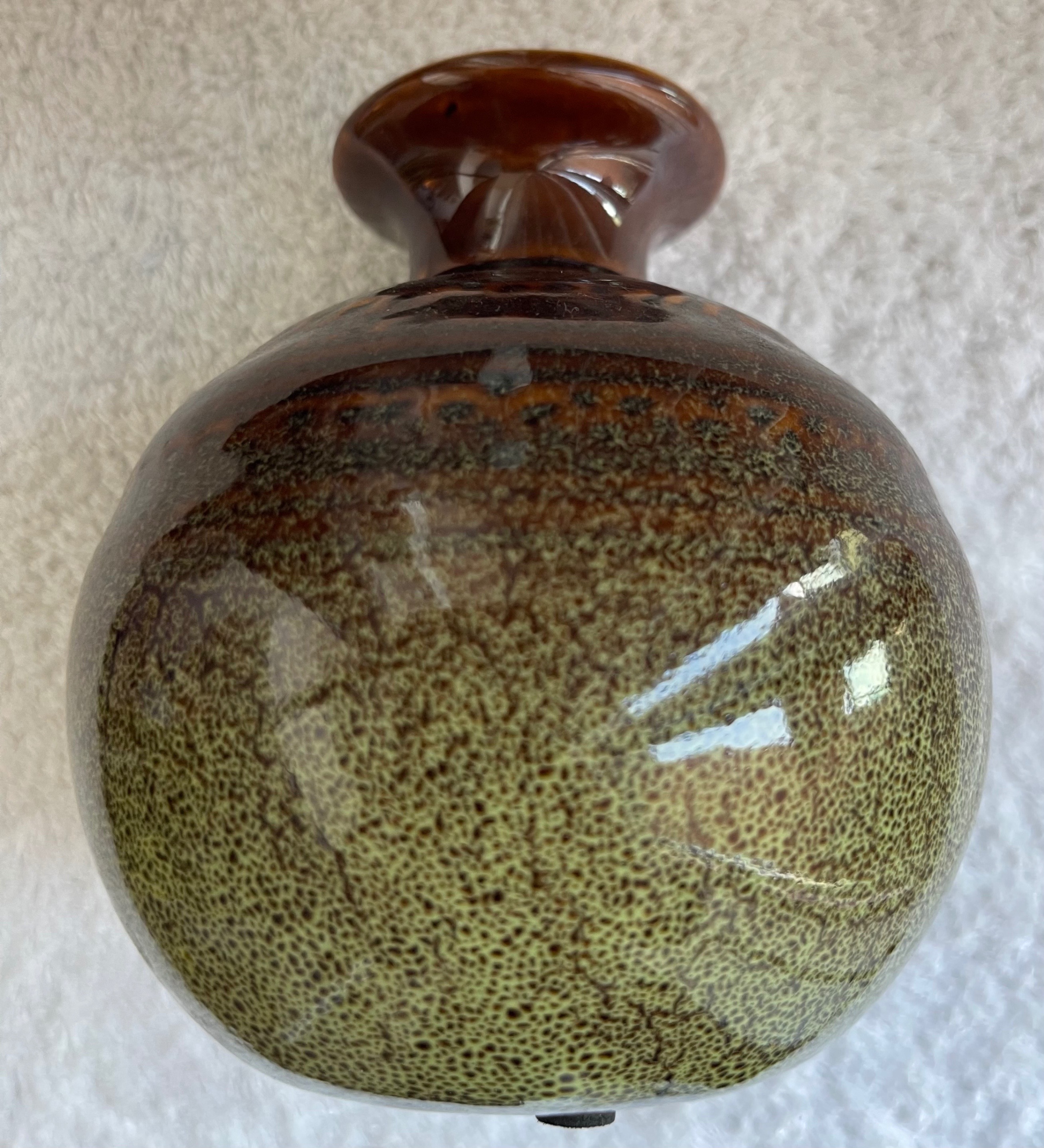 Vintage Drip Glaze Pottery Vase — Earthy Tones - photo 2