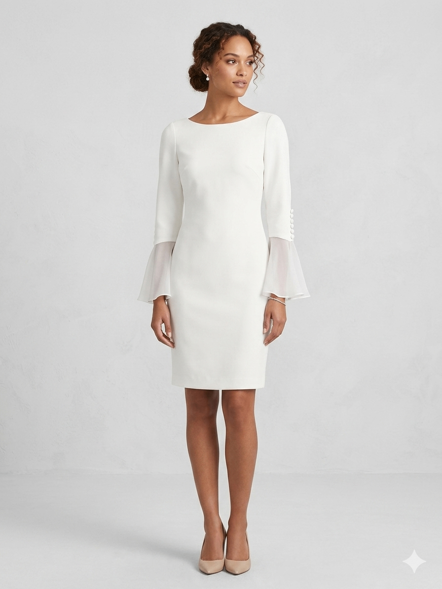 Vestido  Blanco Elegante talla M