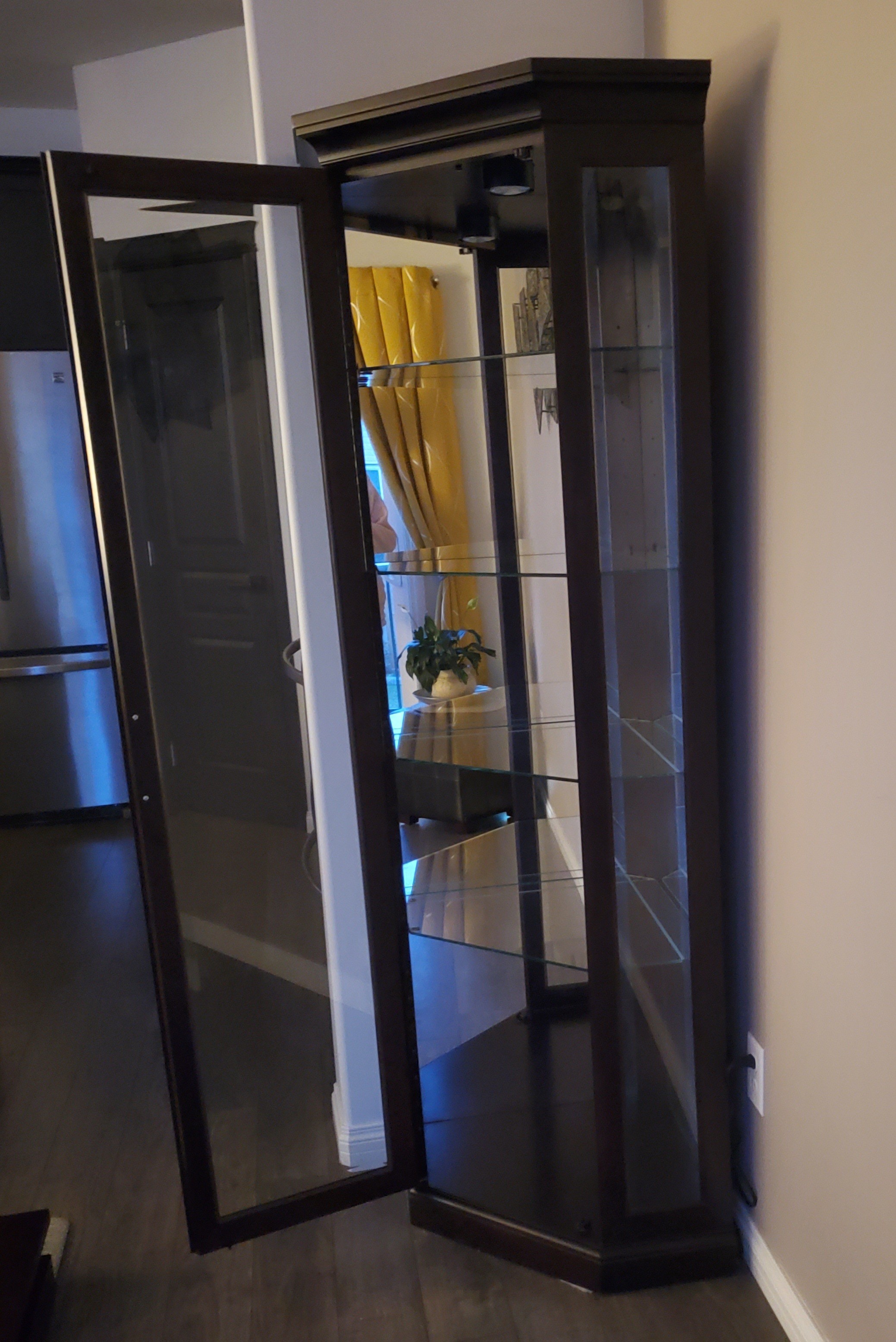 ELEGANT CORNER GLASS/WOOD DISPLAY CABINET - photo 3