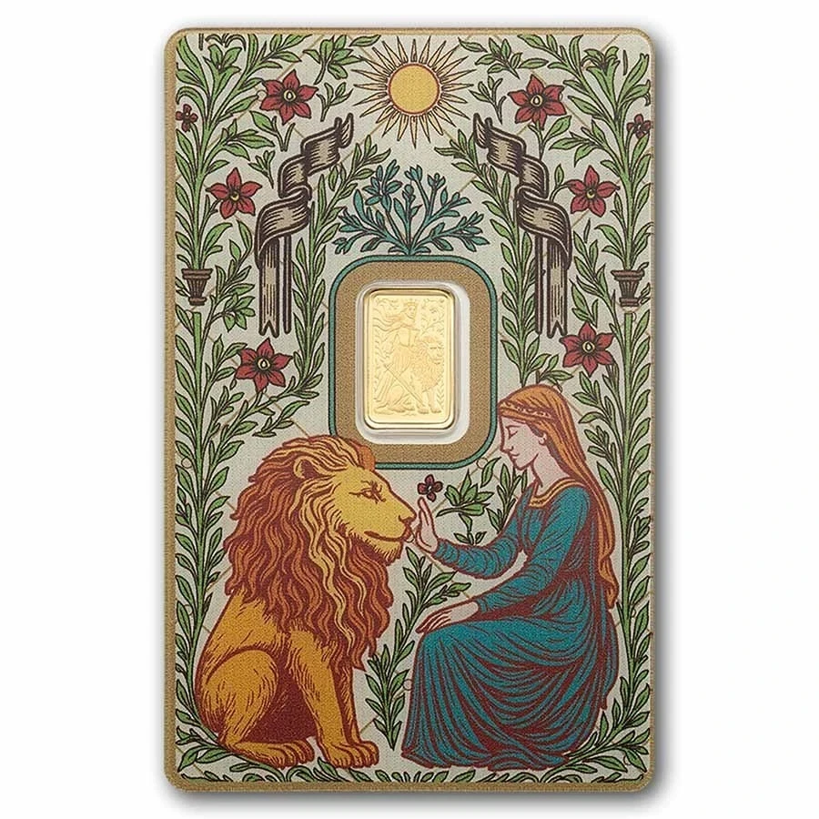 Gold Bar Una Lion design PAMP Suisse 1g