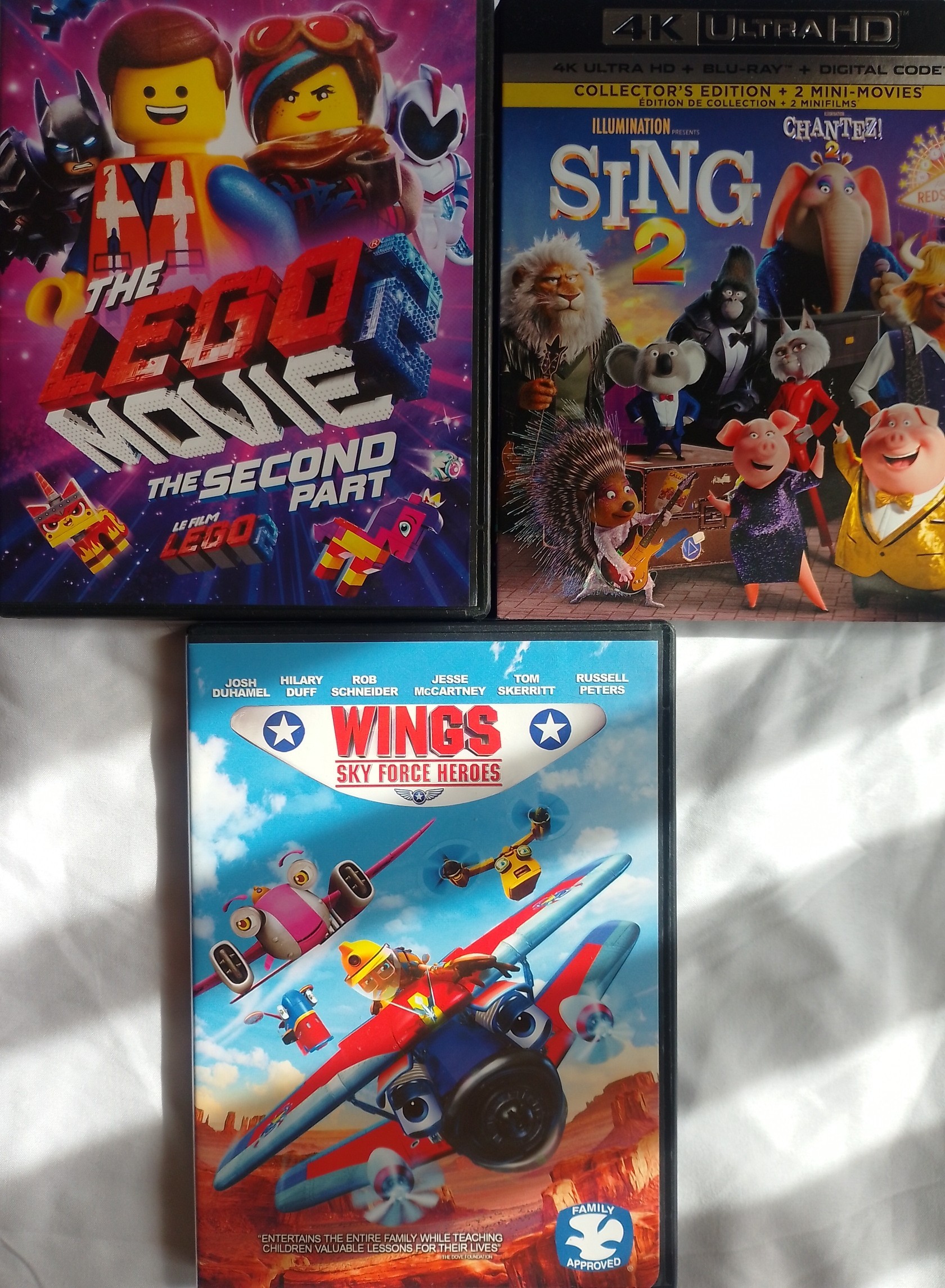 DVD: The LEGO Movie 2, Sing 2, Wings Sky Force Heroes