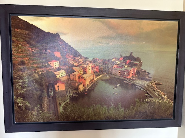 Seaside town painting