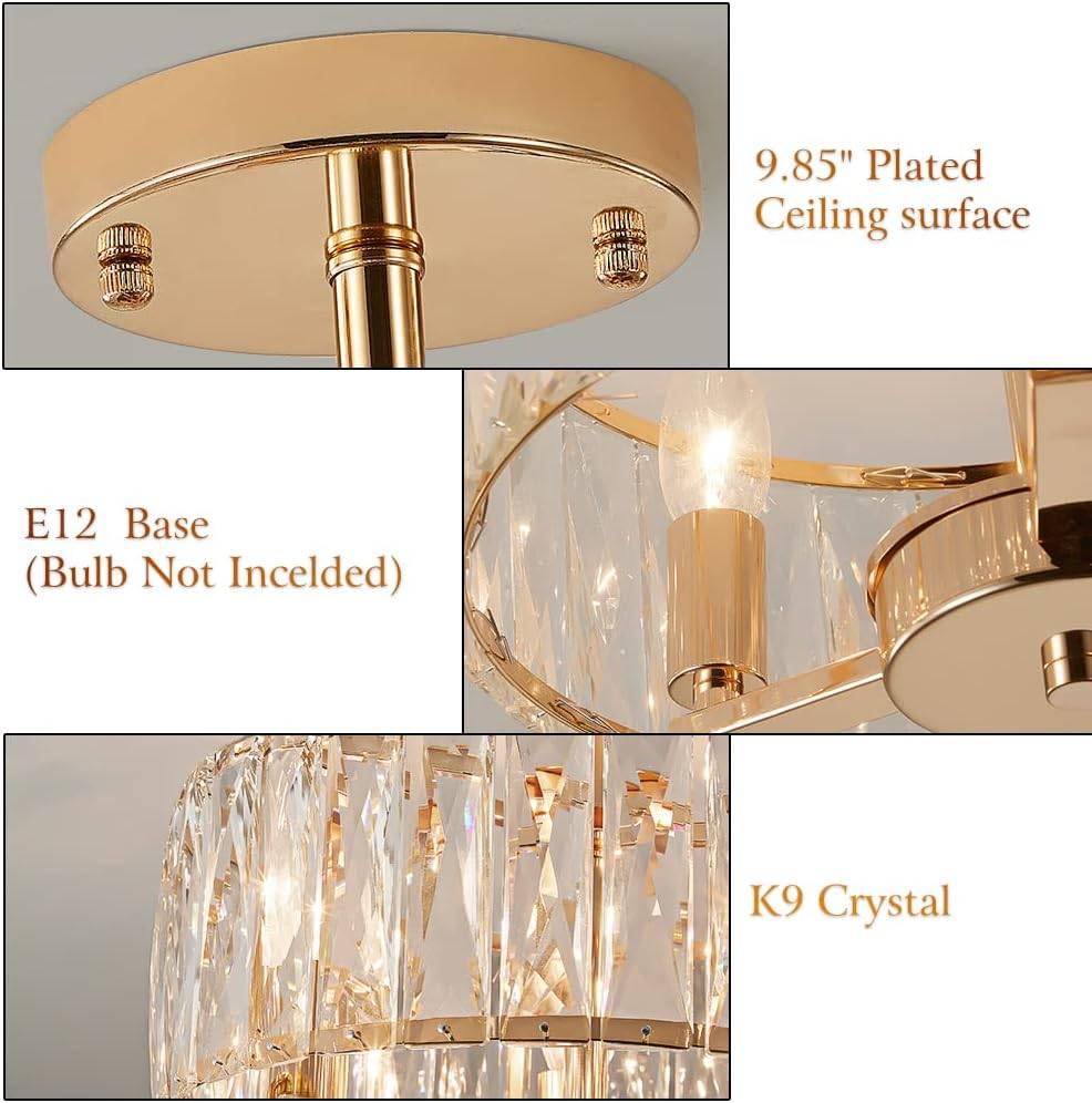Crystal Chandelier Flush Mount Light Fixture - photo 2